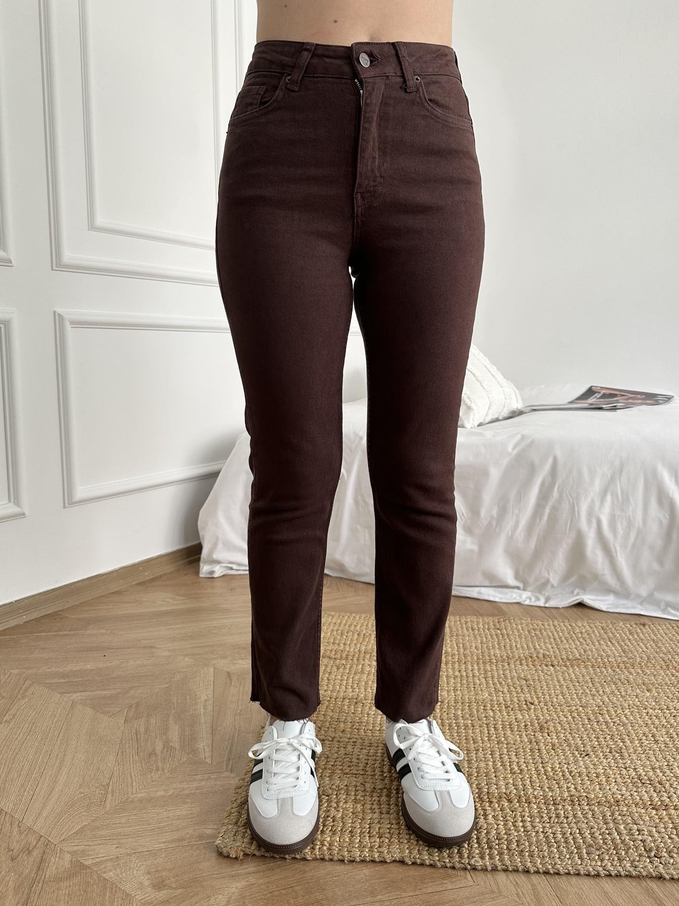 Paçası Dikişsiz Mom Pantolon 78 kahve