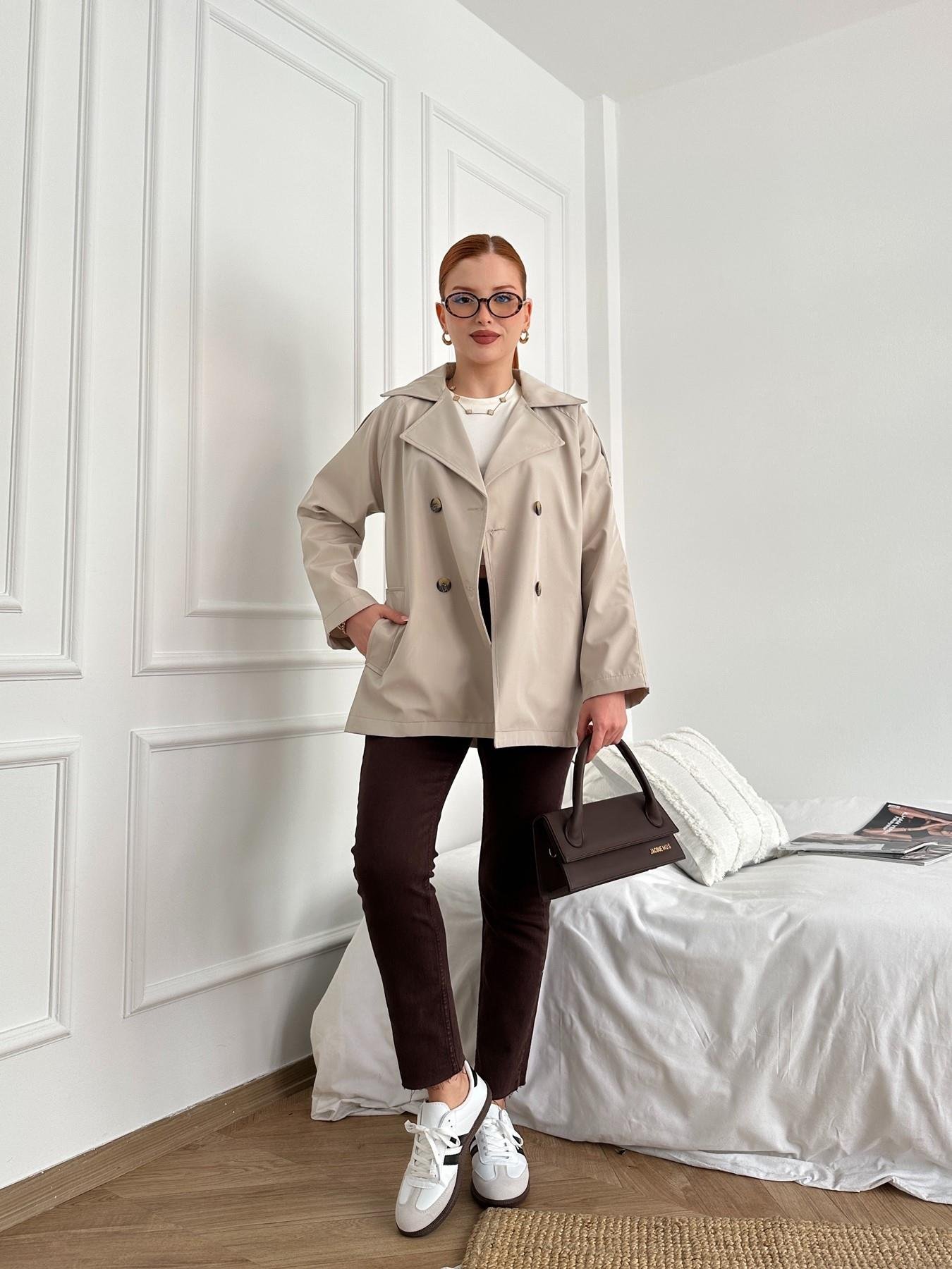 Paçası Dikişsiz Mom Pantolon 78 kahve