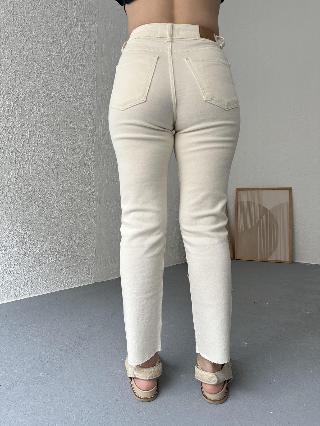 Paçası Dikişsiz Mom Pantolon 80 vanilya