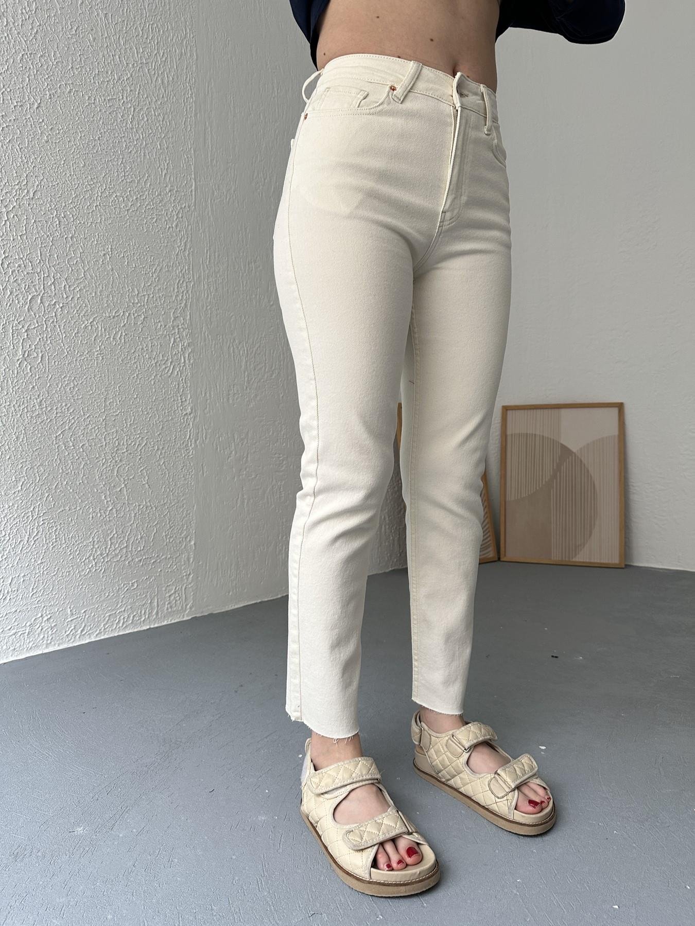 Paçası Dikişsiz Mom Pantolon 80 vanilya