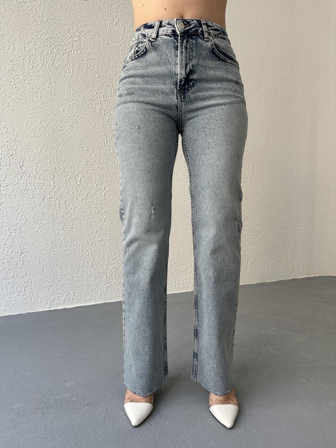 Paçası Dikişsiz Yıpratmalı Jean 14 açık mavi