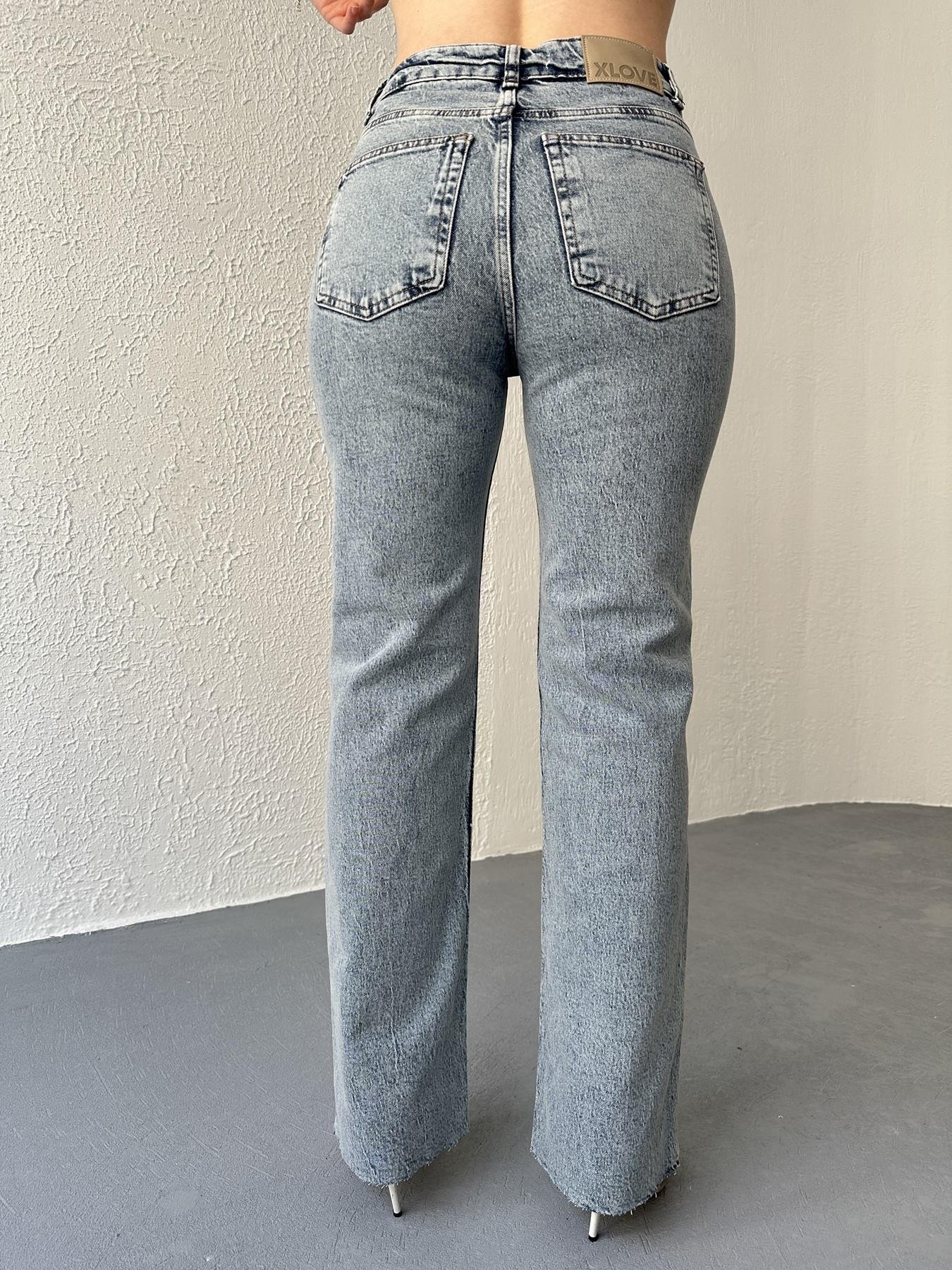 Paçası Dikişsiz Yıpratmalı Jean 14 açık mavi