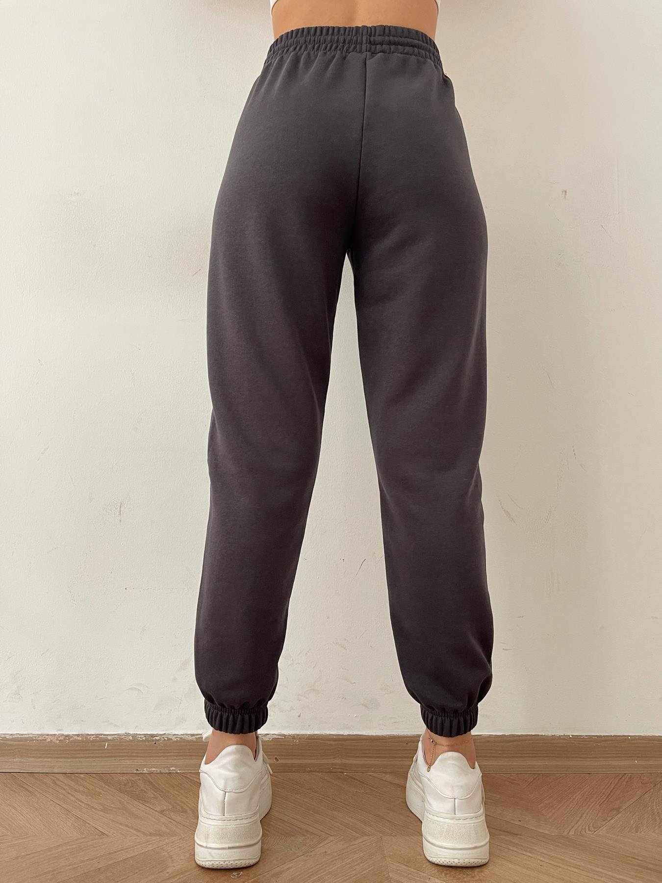 Paçası İnce Lastikli Eşofman Altı ANTRASİT