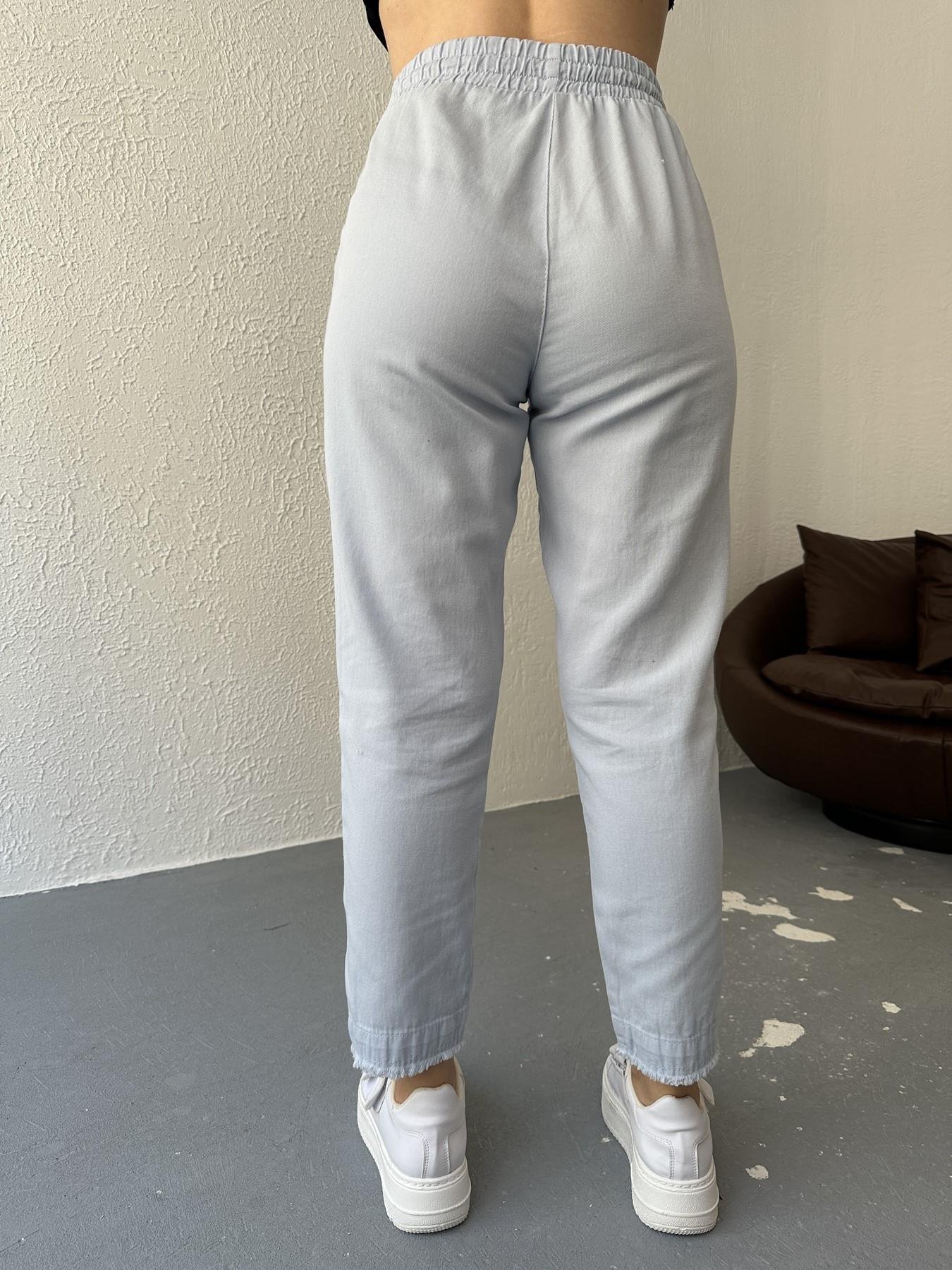 Paçası Püskül Detay Lastikli Pantolon Bebe mavi