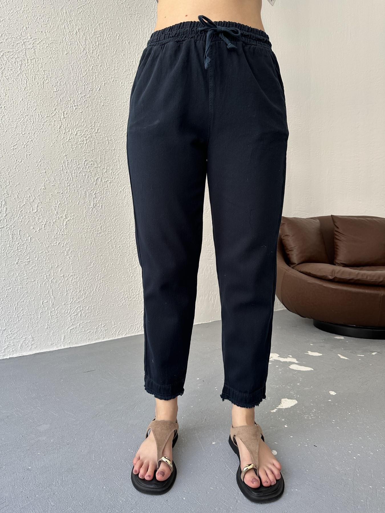 Paçası Püskül Detay Lastikli Pantolon Lacivert