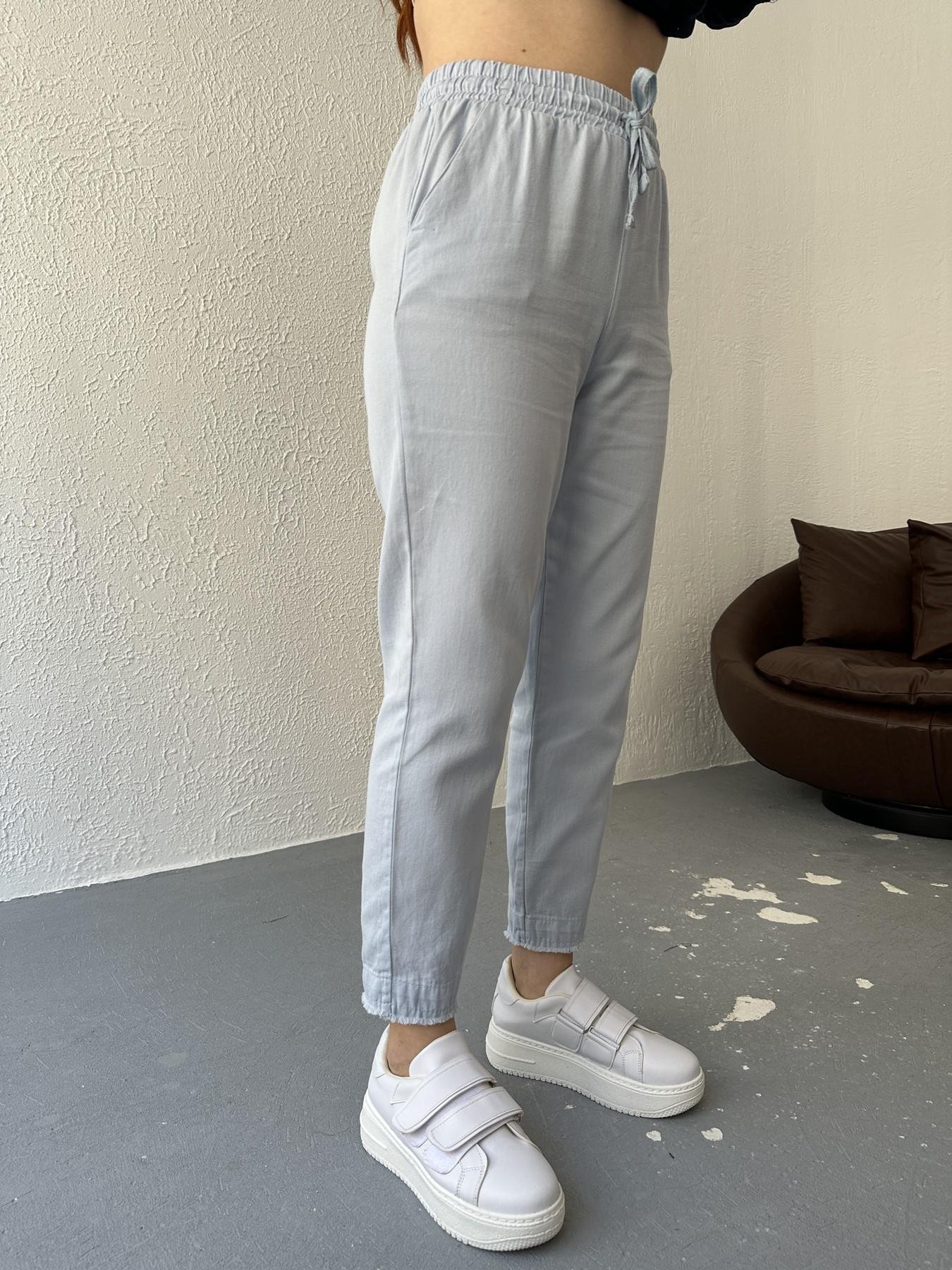 Paçası Püskül Detay Lastikli Pantolon Bebe mavi