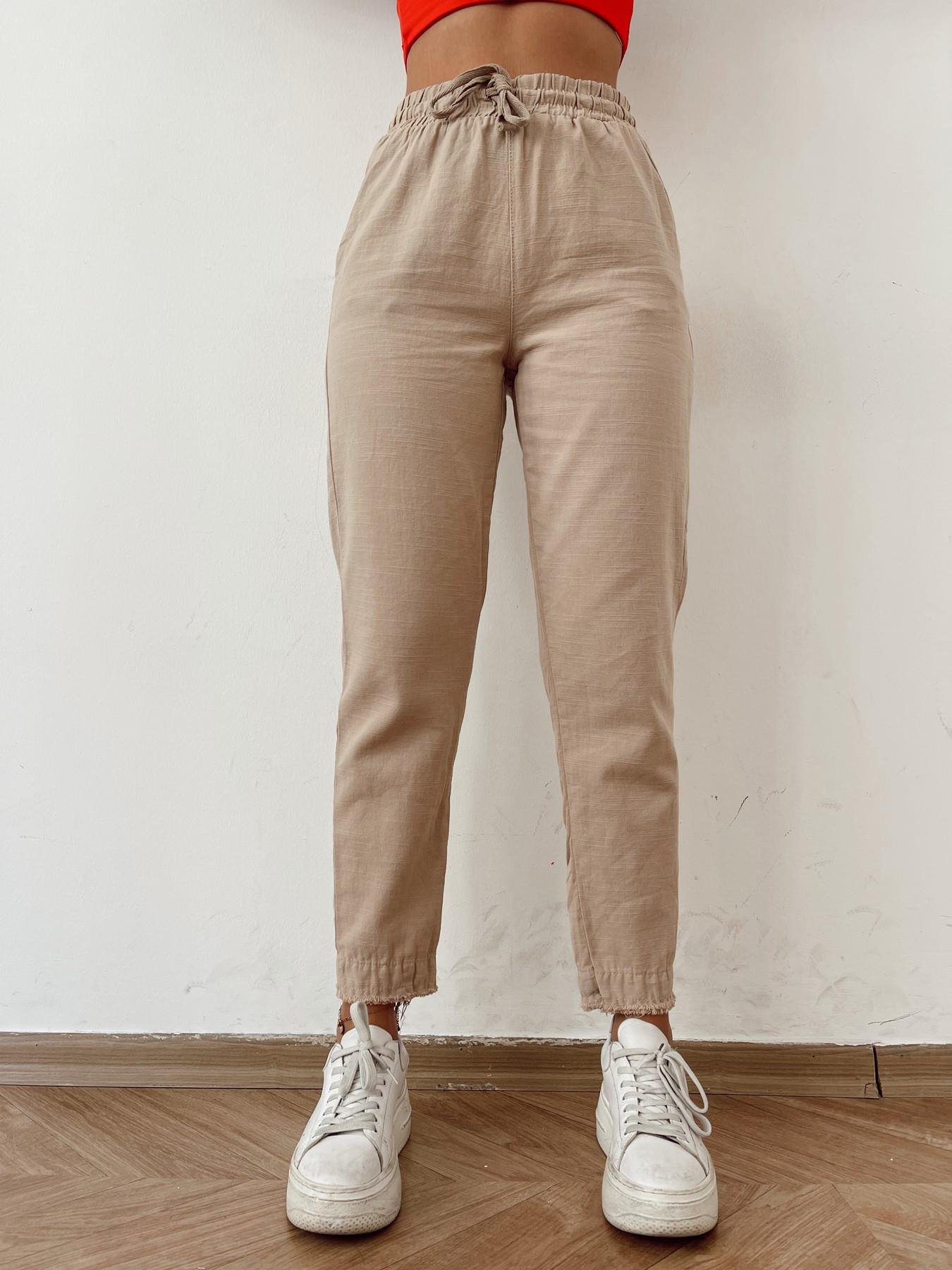 Paçası Püsküllü Keten Pantolon CAMEL