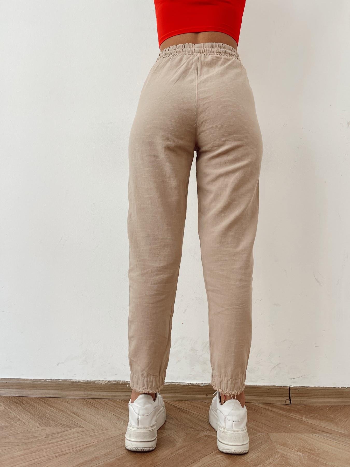 Paçası Püsküllü Keten Pantolon CAMEL