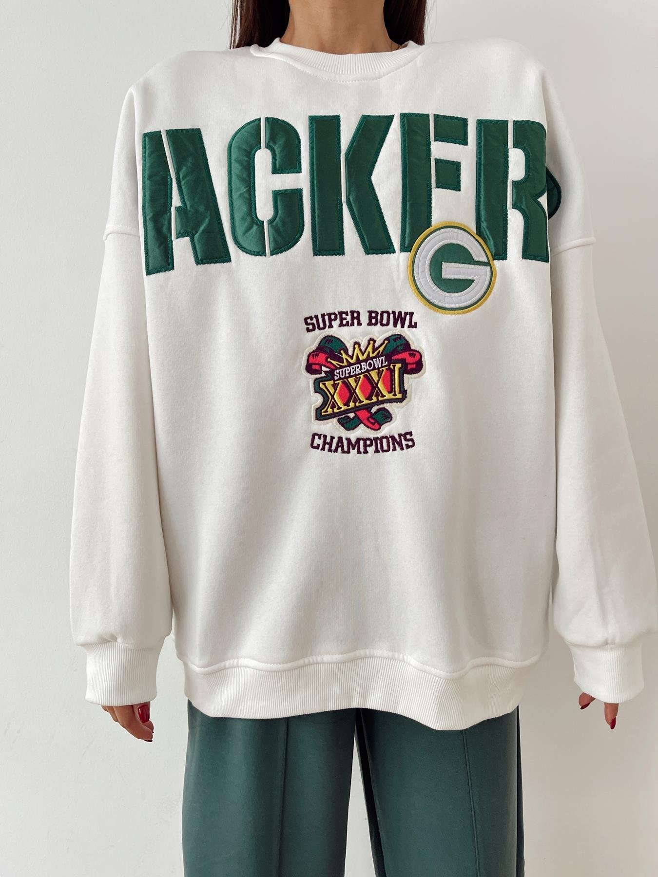 Packers Nakışlı Sweatshirt BEYAZ