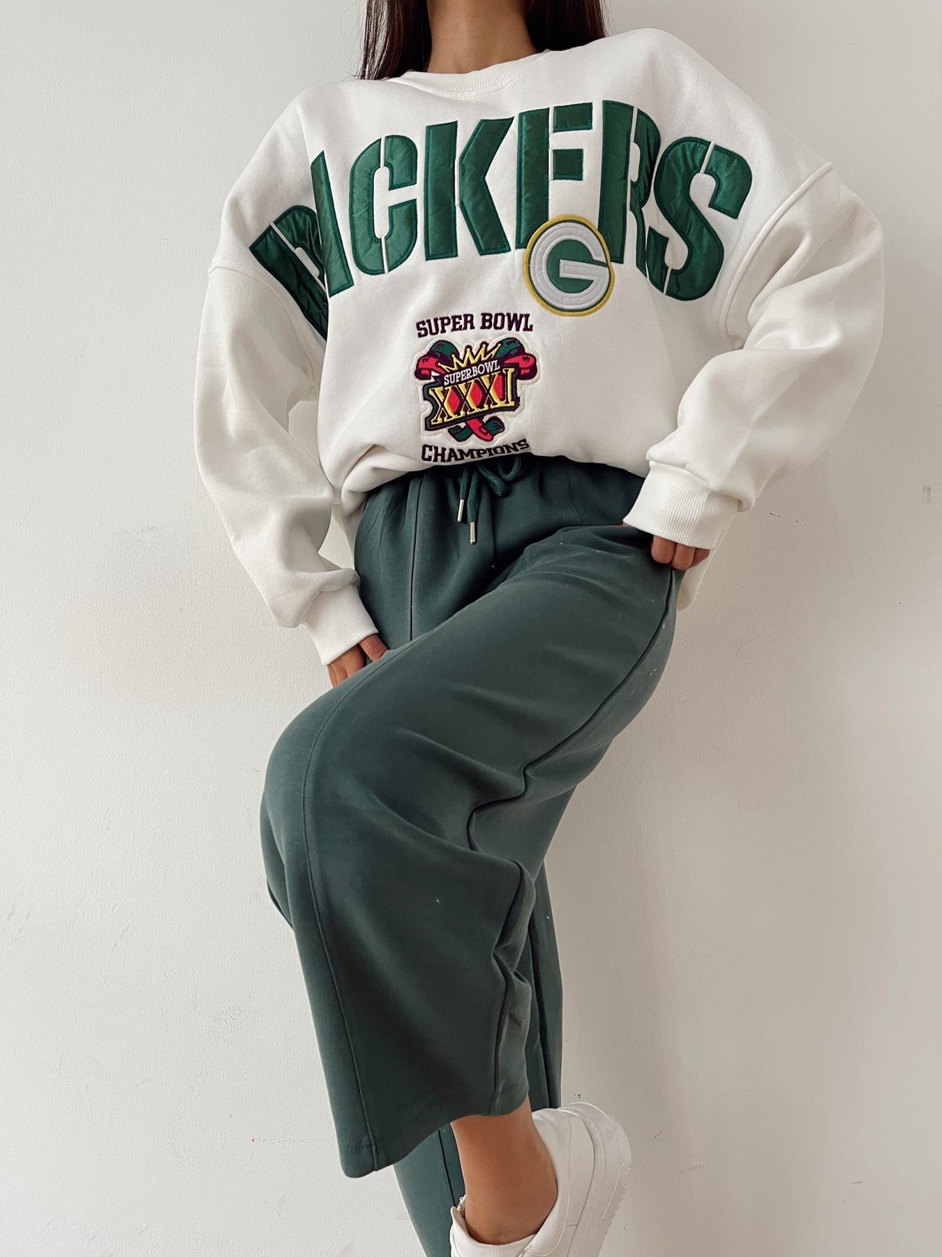 Packers Nakışlı Sweatshirt BEYAZ