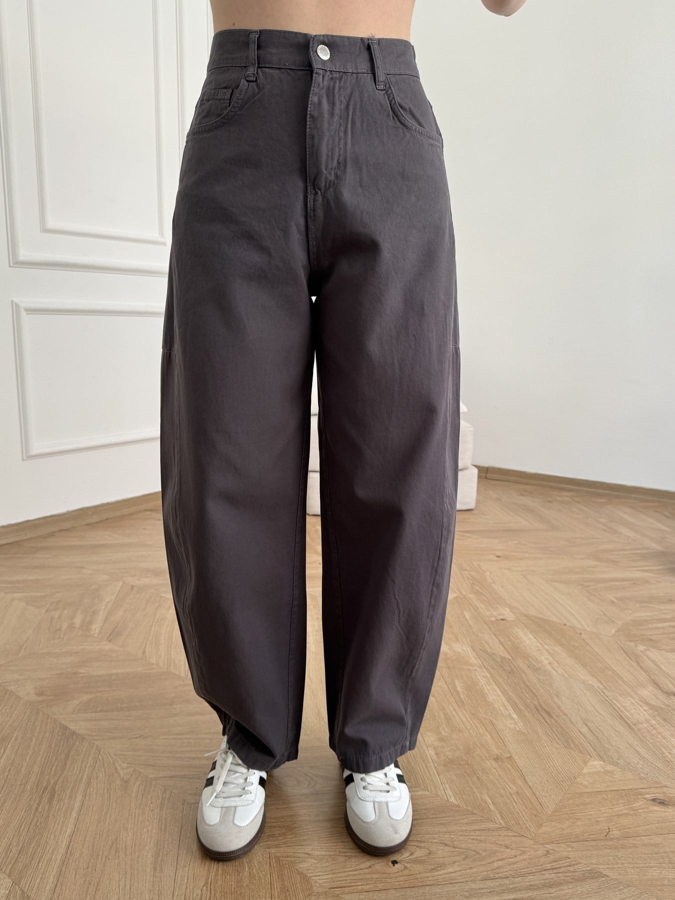 Parçalı Balon Pantolon Antrasit
