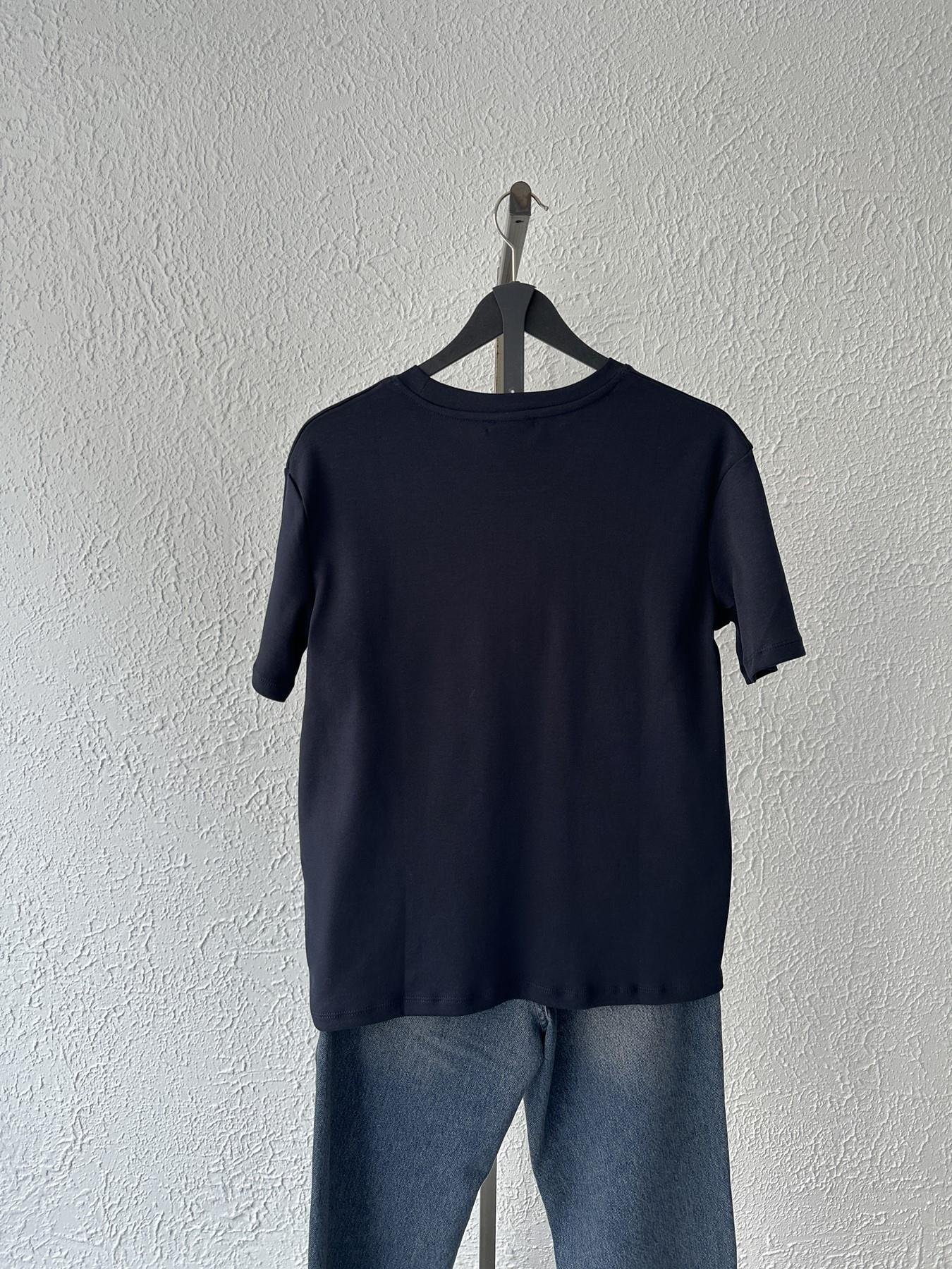 Paris Nakışlı Kısa Kollu Tişört Lacivert