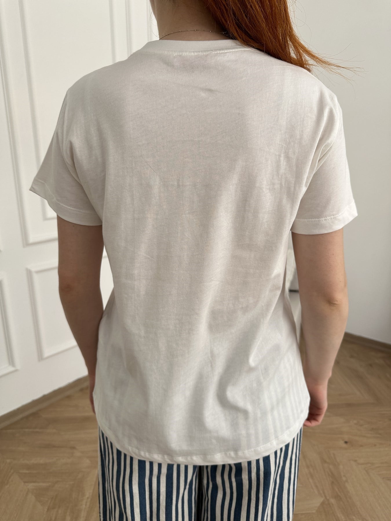 Payetli Limon Nakışlı T-shirt Ekru