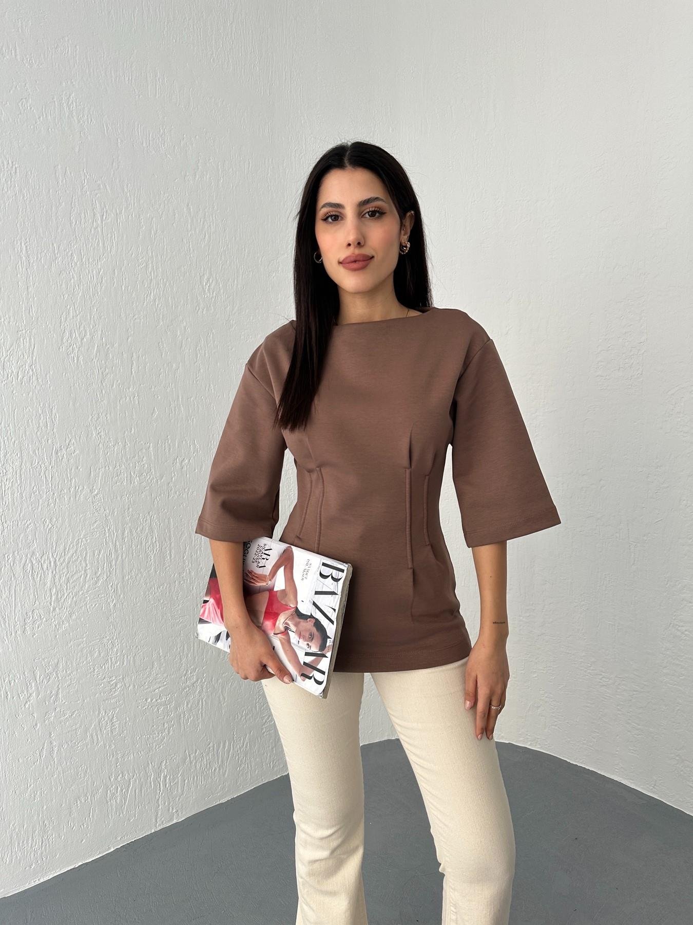 Pensli Tişört Kahve