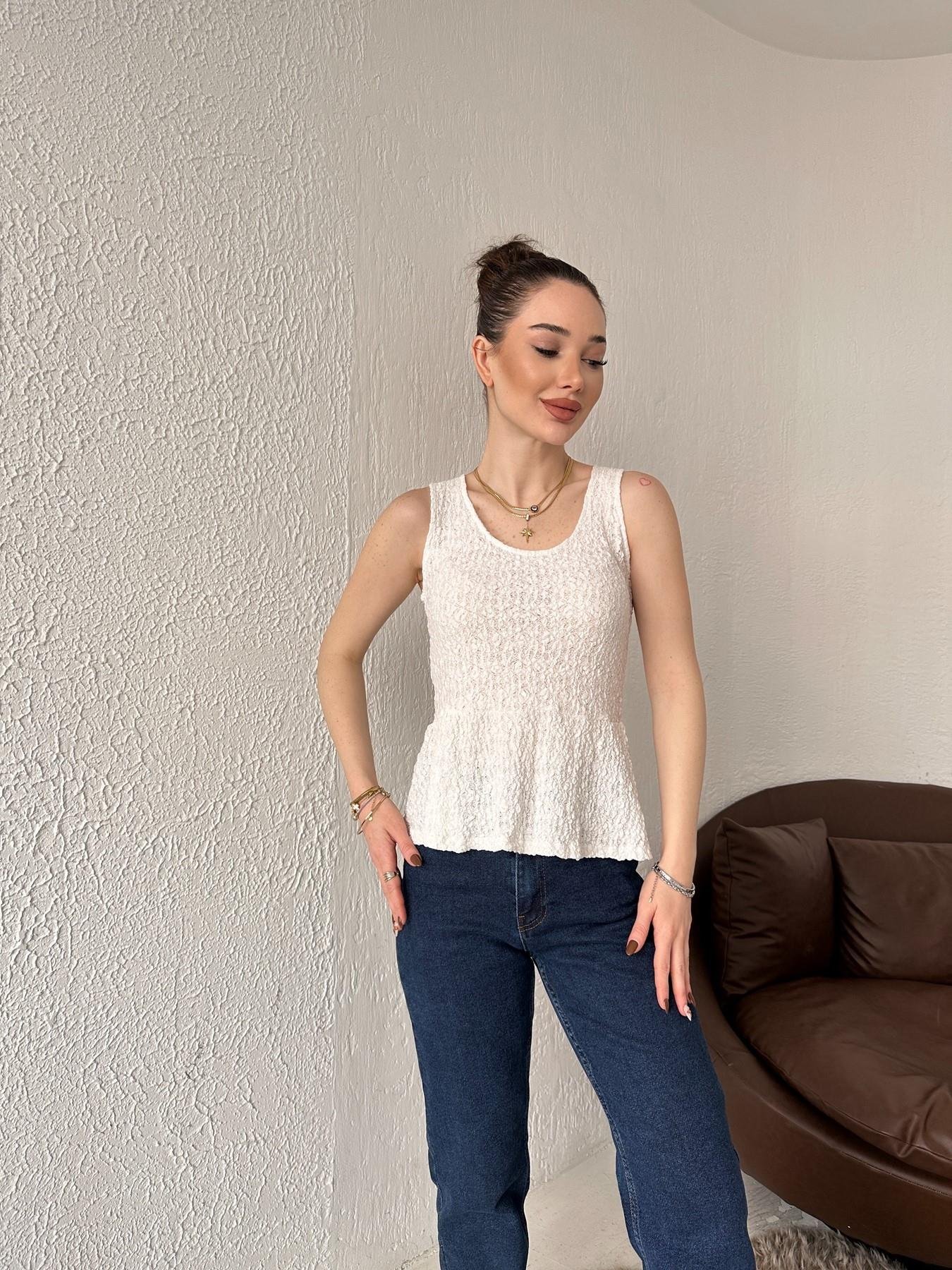Peplum Dantel Askılı Bluz EKRU