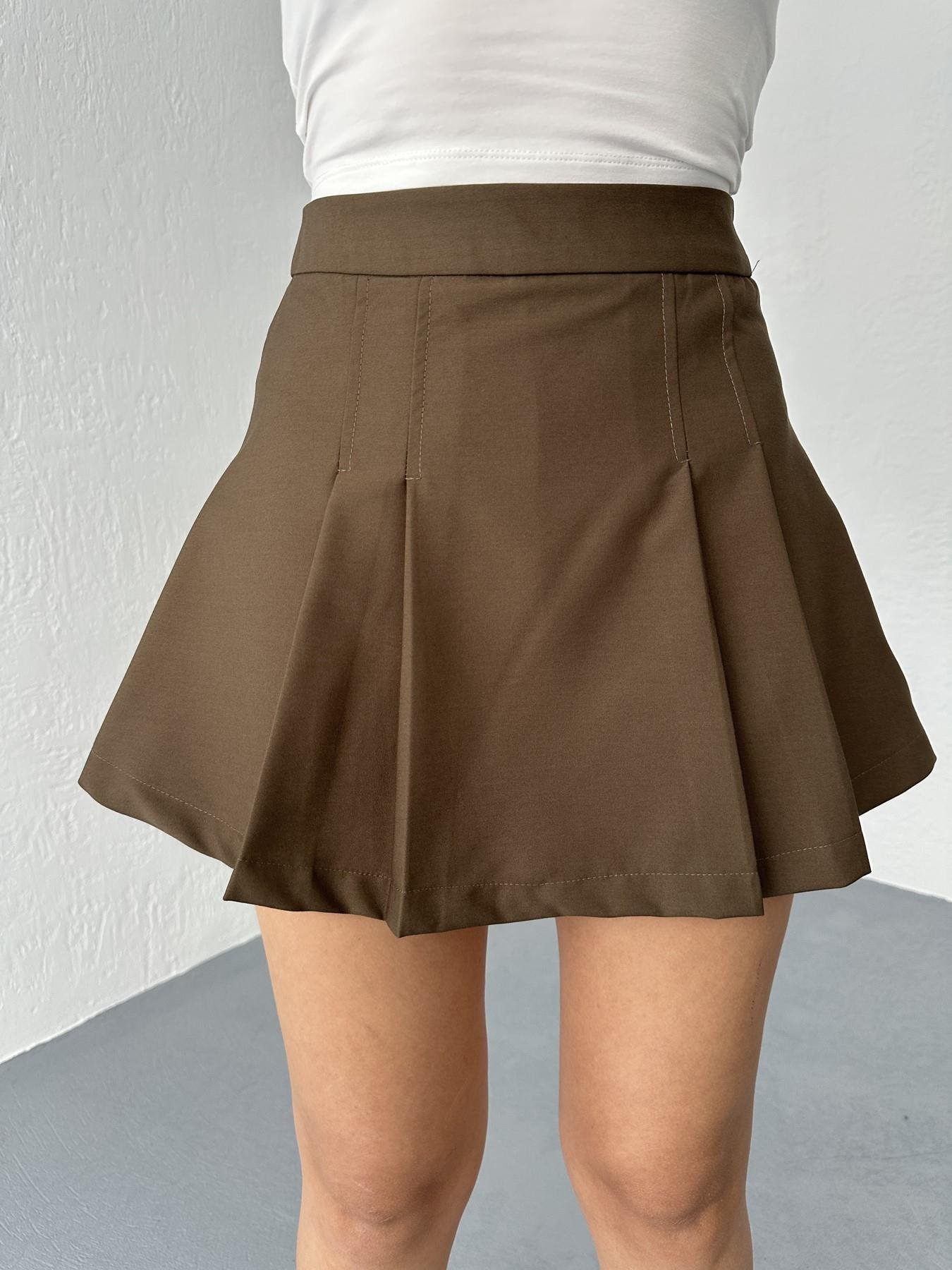 Pile Detay Şort Etek Açık kahve