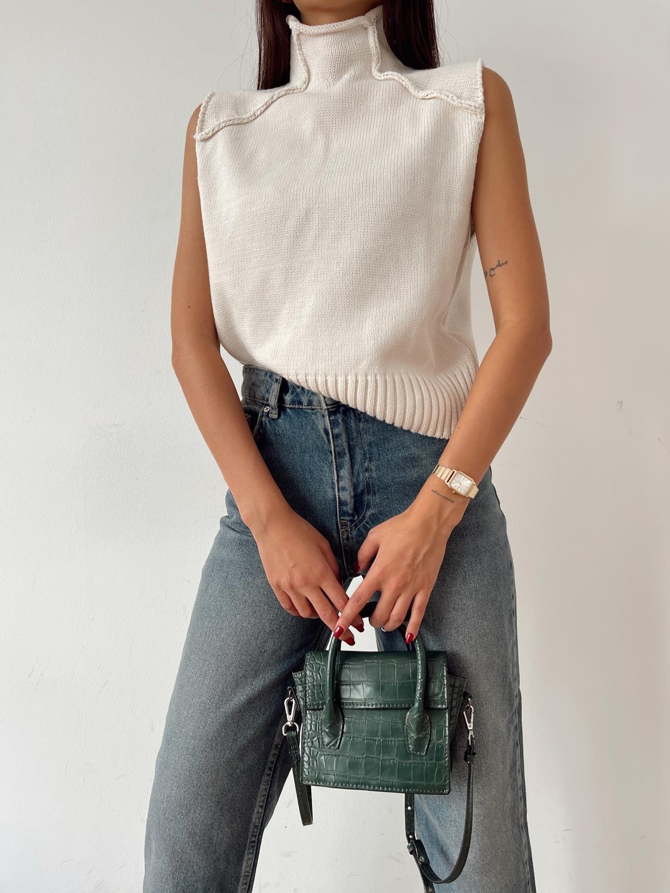 Pis Dikiş Süveter KREM