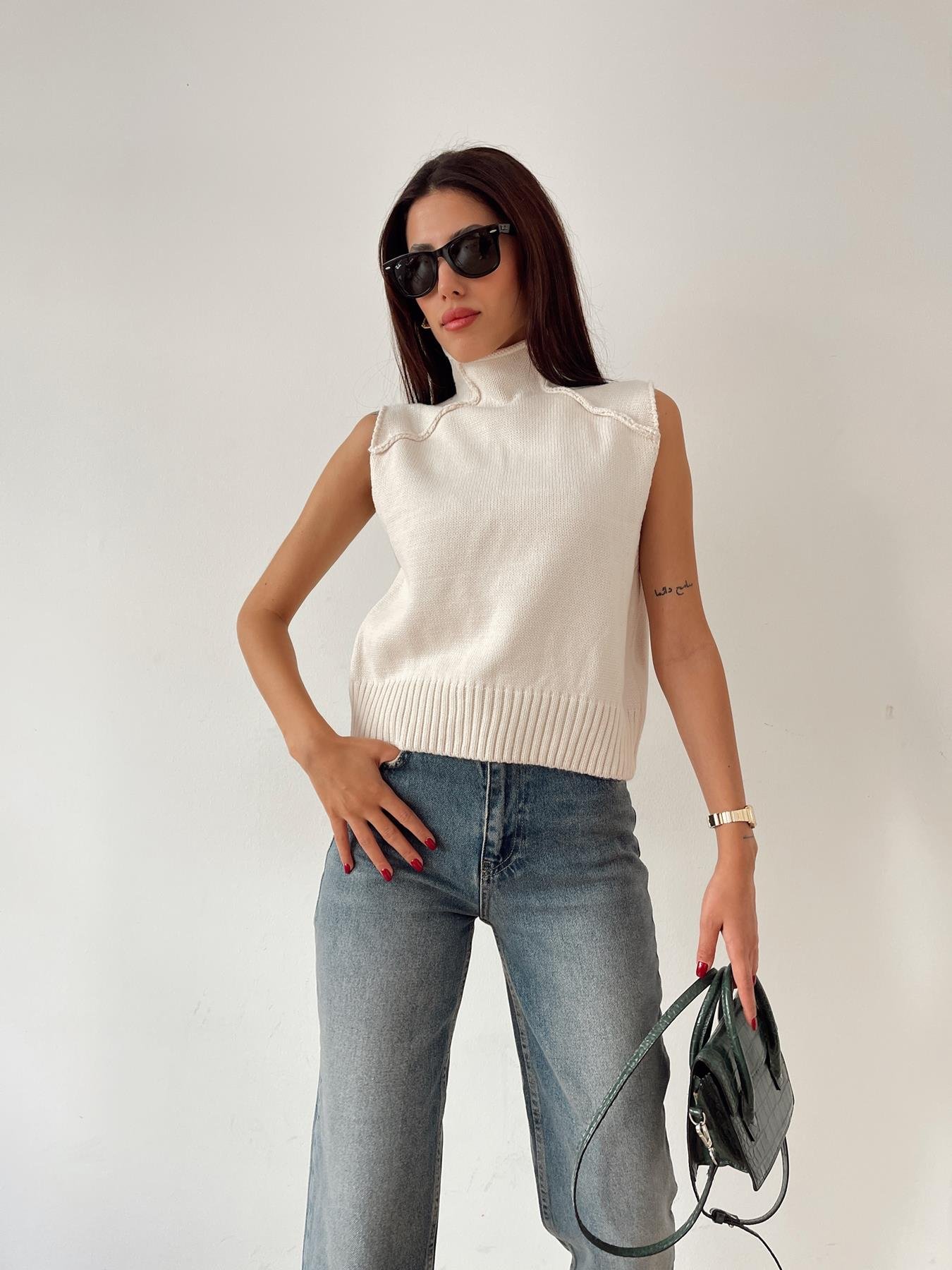 Pis Dikiş Süveter KREM