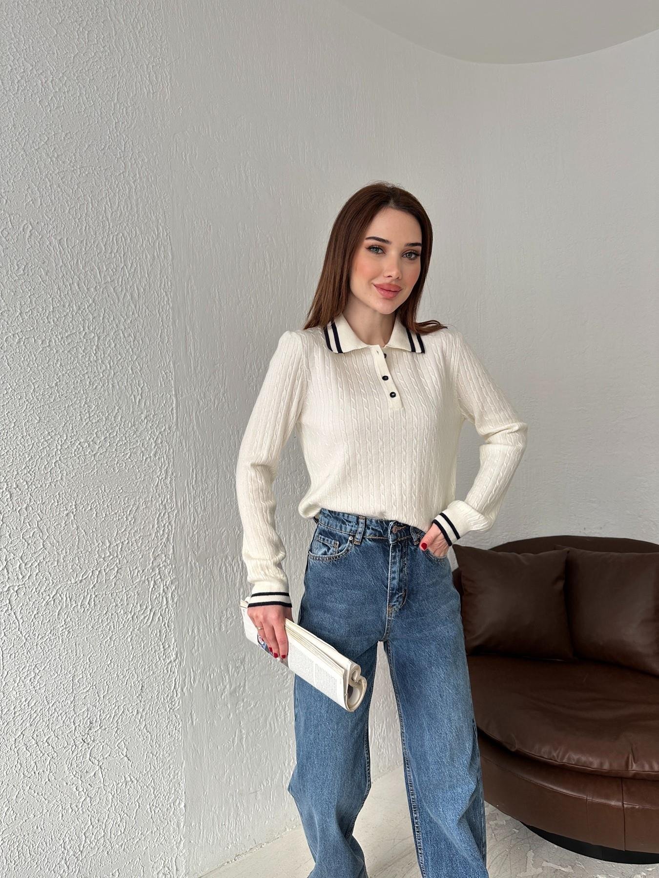 Polo Yaka Çizgili Triko EKRU-LACİ