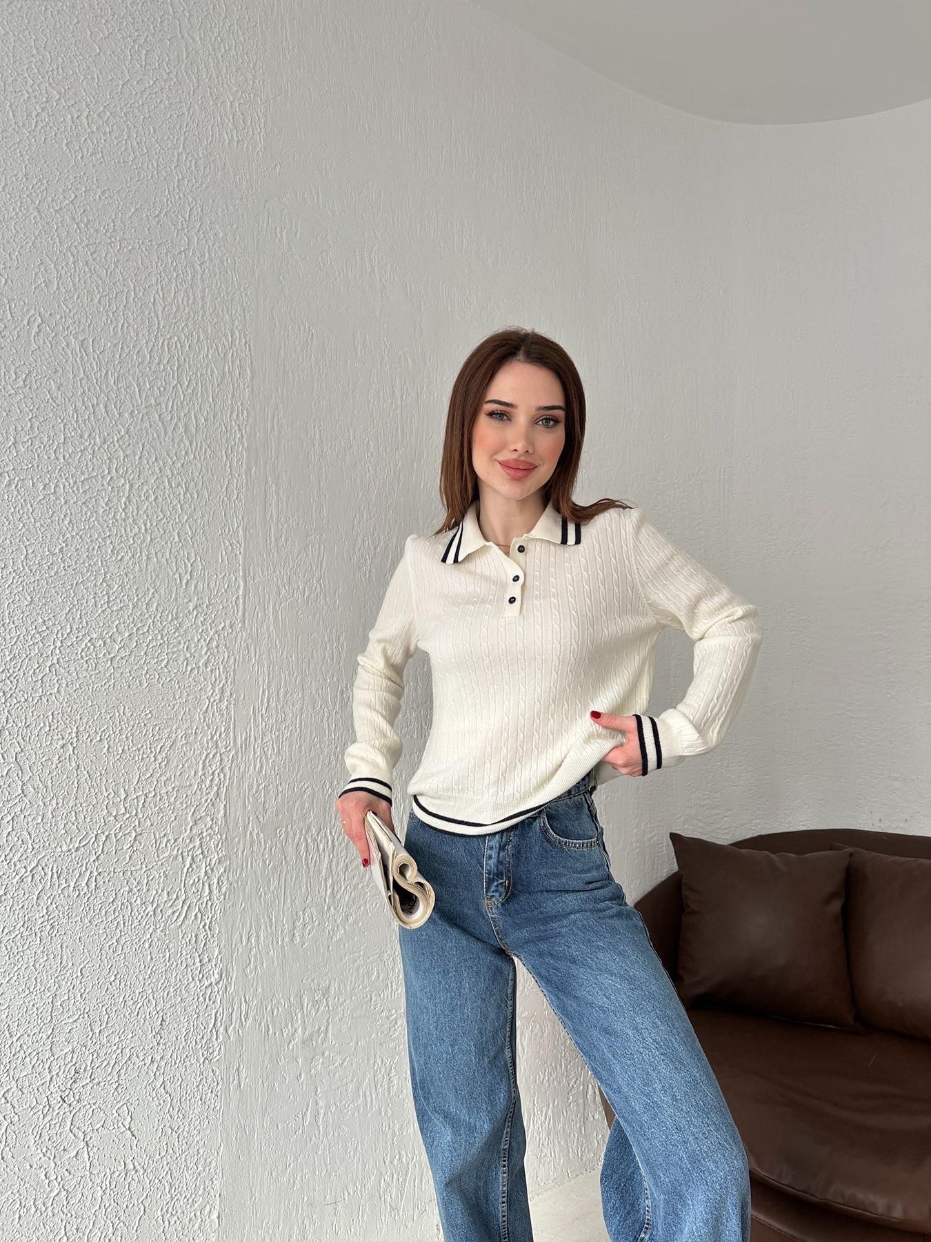 Polo Yaka Çizgili Triko EKRU-LACİ