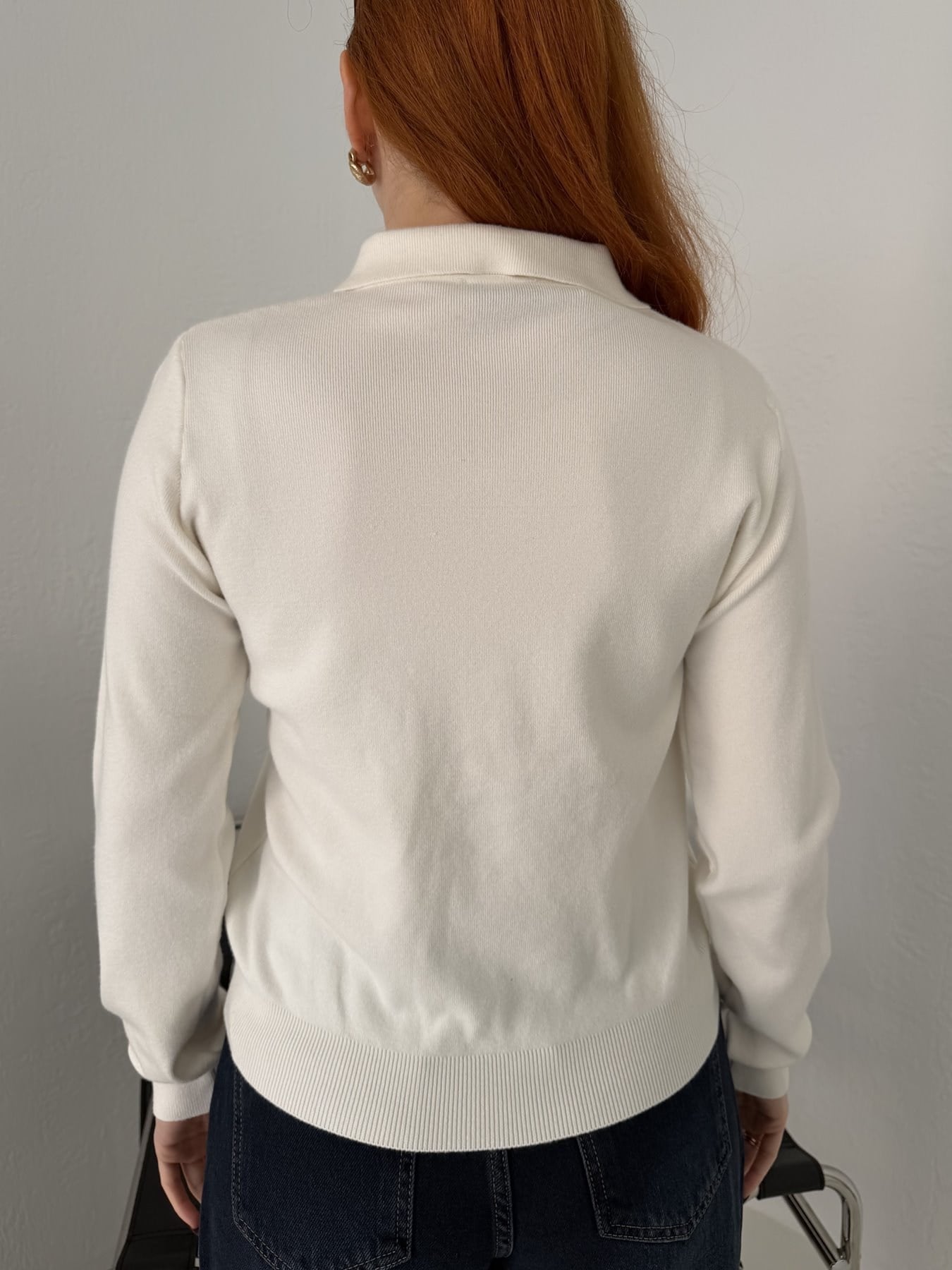 Polo Yaka Triko Ekru