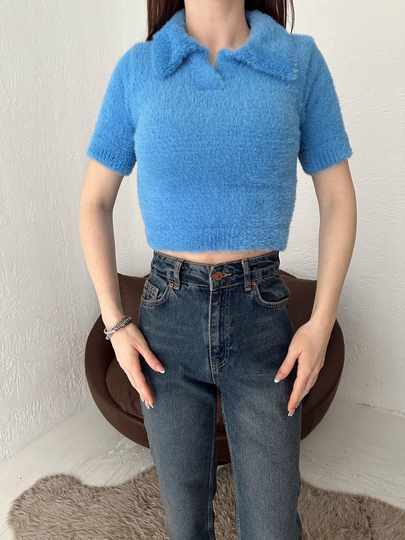 Polo Yaka Yumoş Triko MAVİ