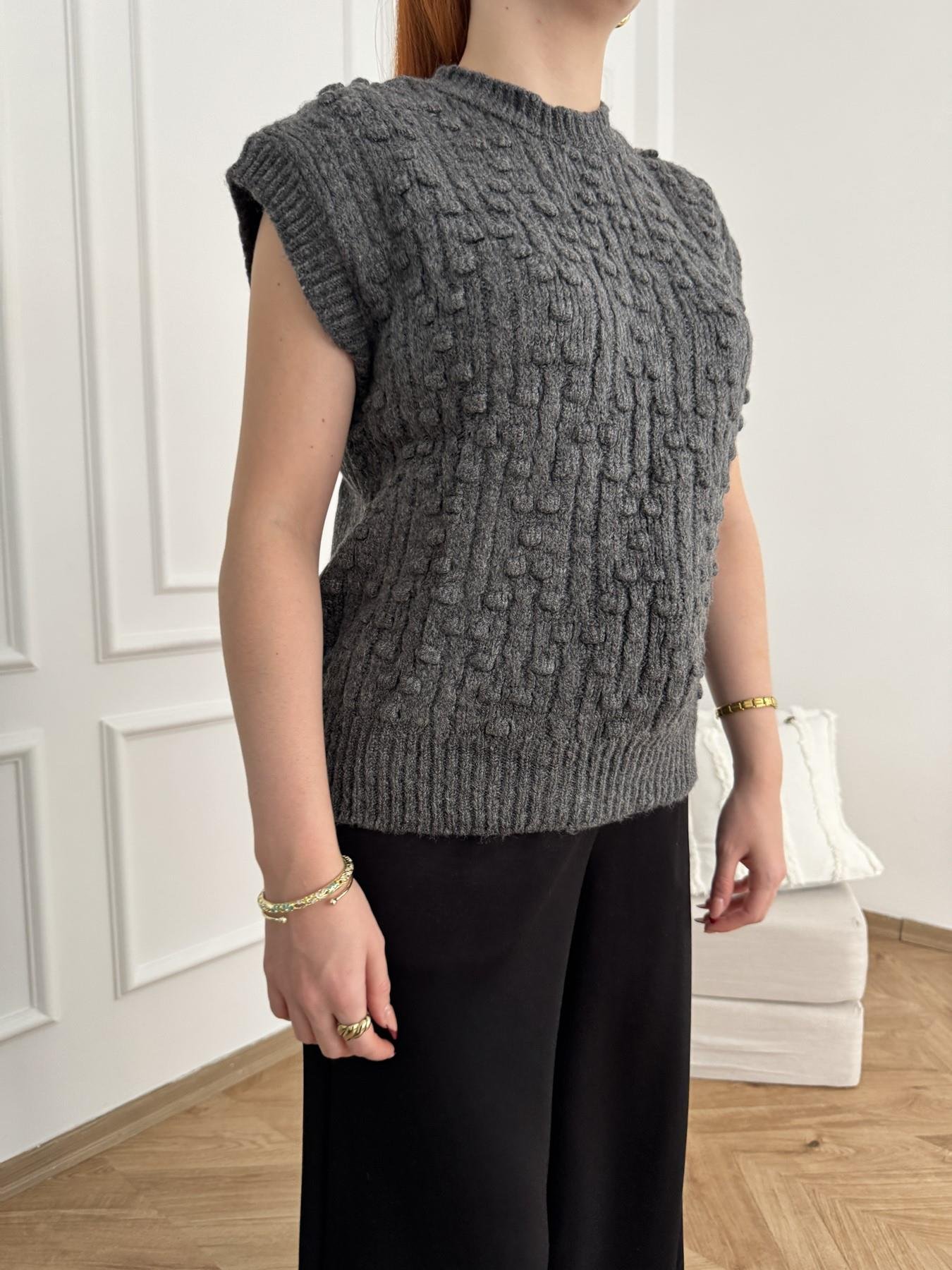 Ponpon Süveter Antrasit