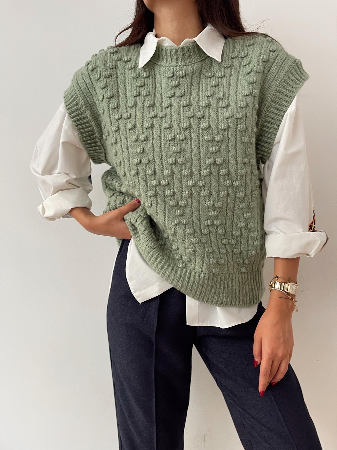 Ponpon Süveter MİNT