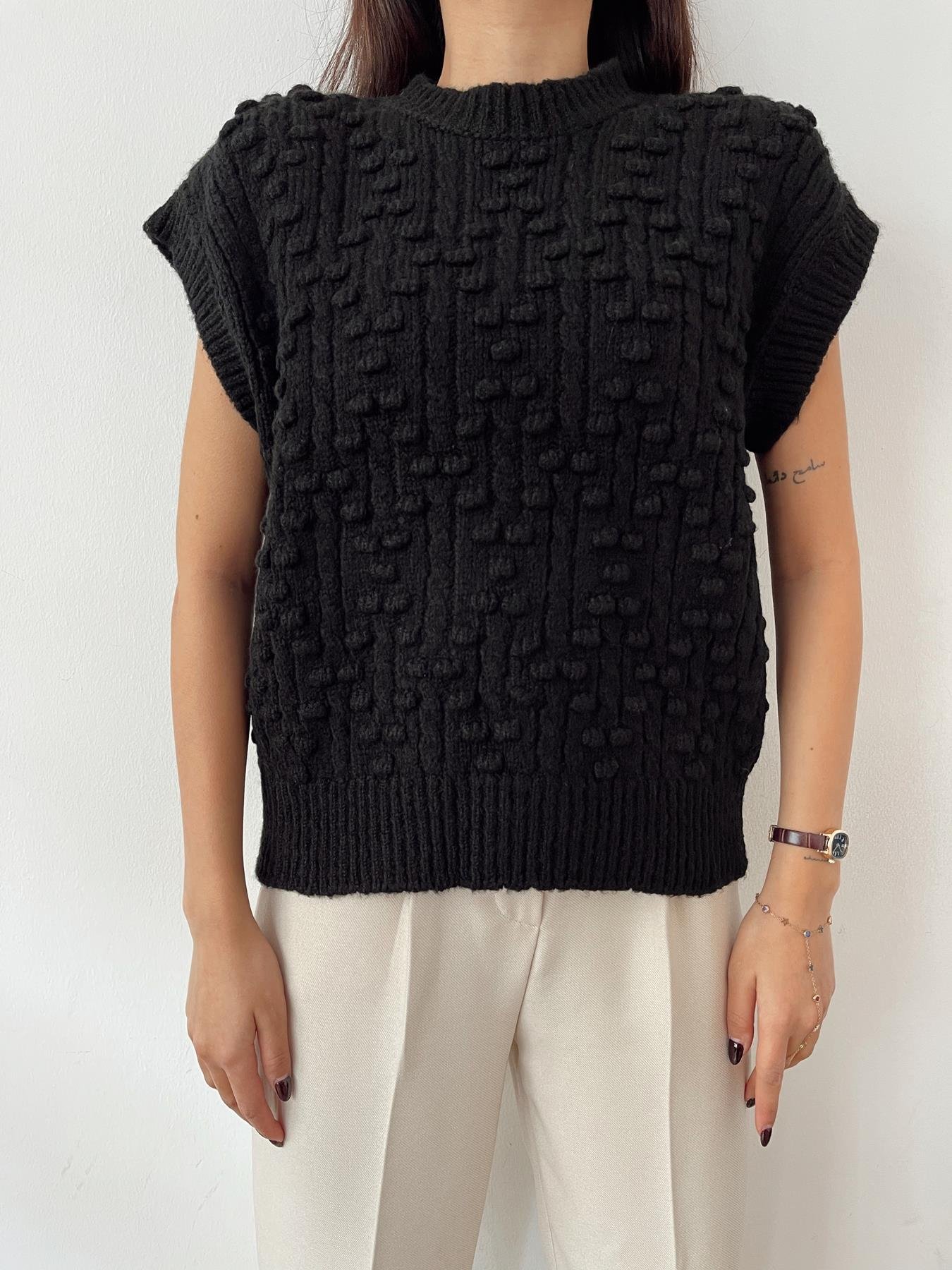 Ponpon Süveter SİYAH