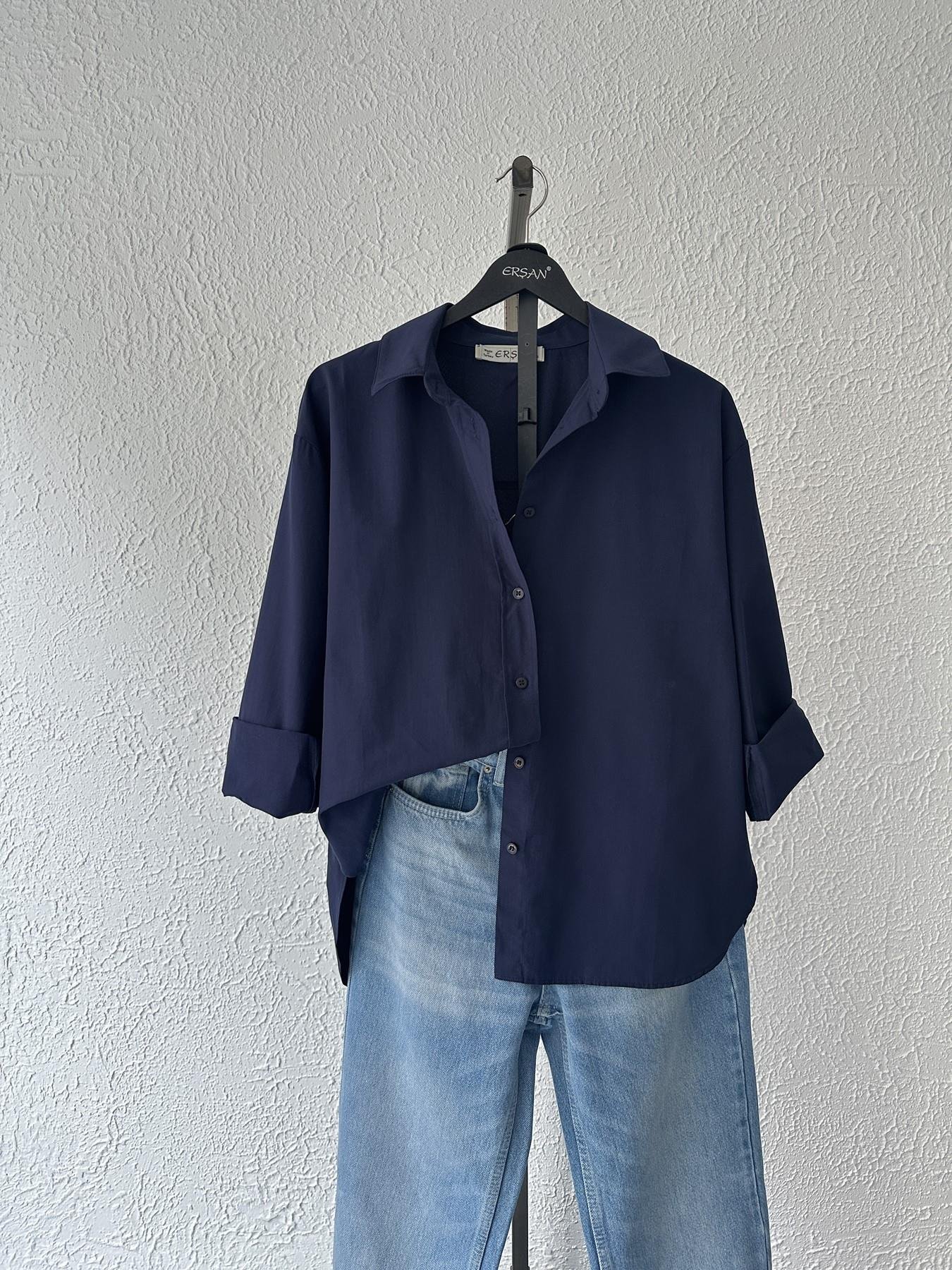 Poplin Gömlek Lacivert