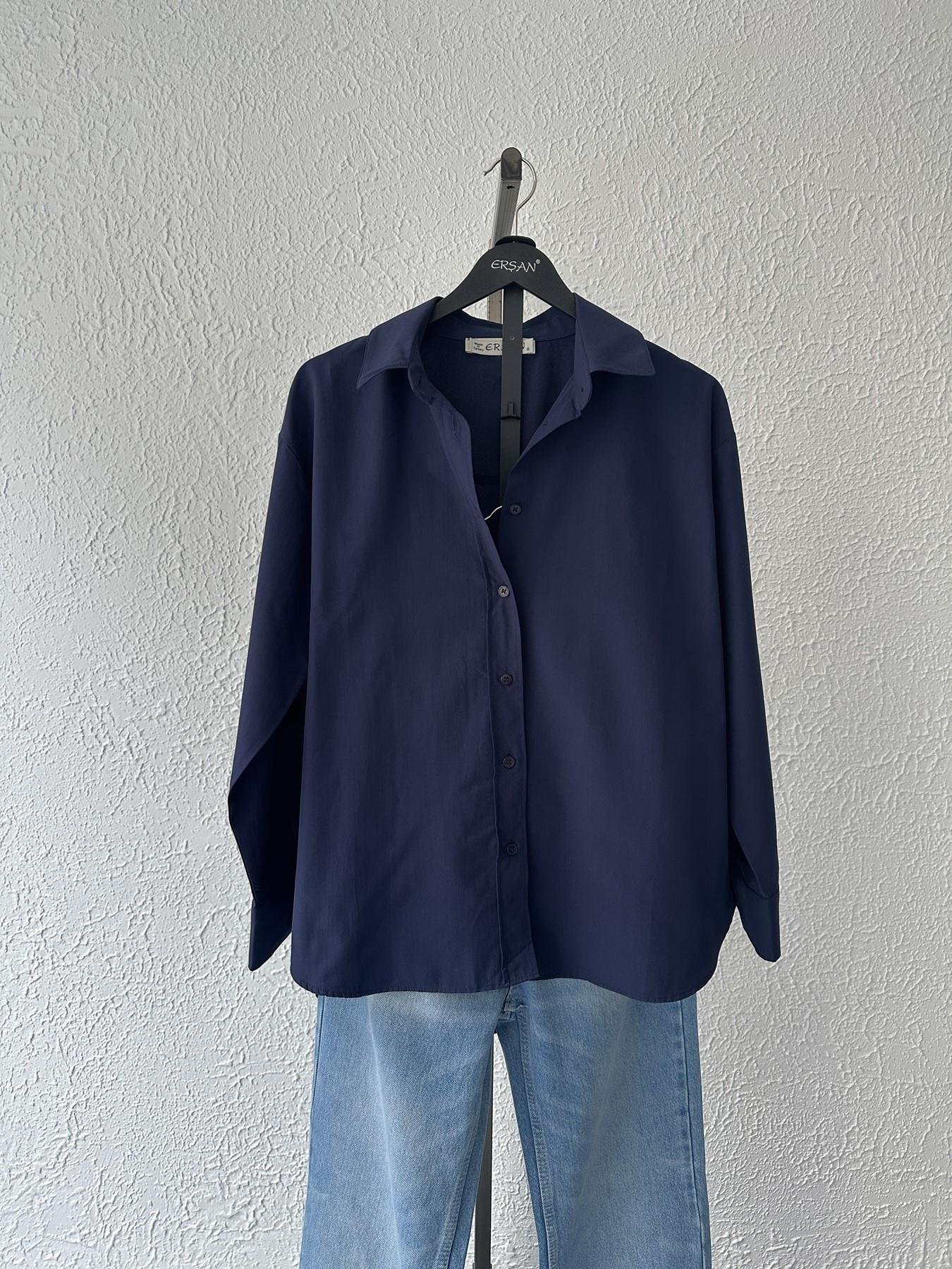 Poplin Gömlek Lacivert