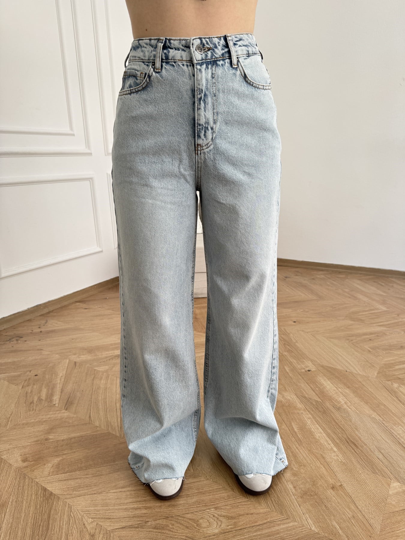Relax Fit Kemerli Pantolon Açık mavi