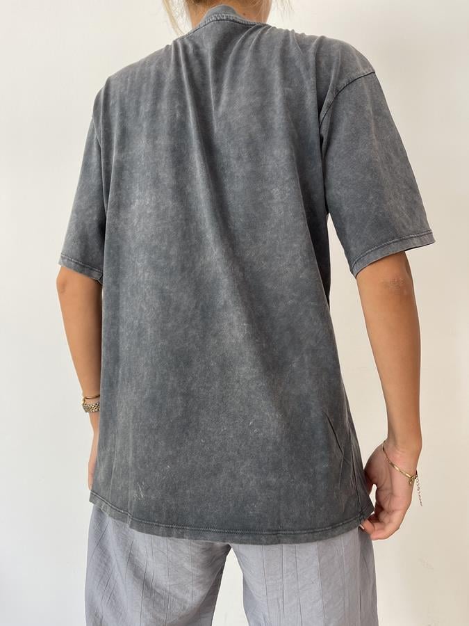 Rolling Stones Yıkamalı Tişört ANTRASİT