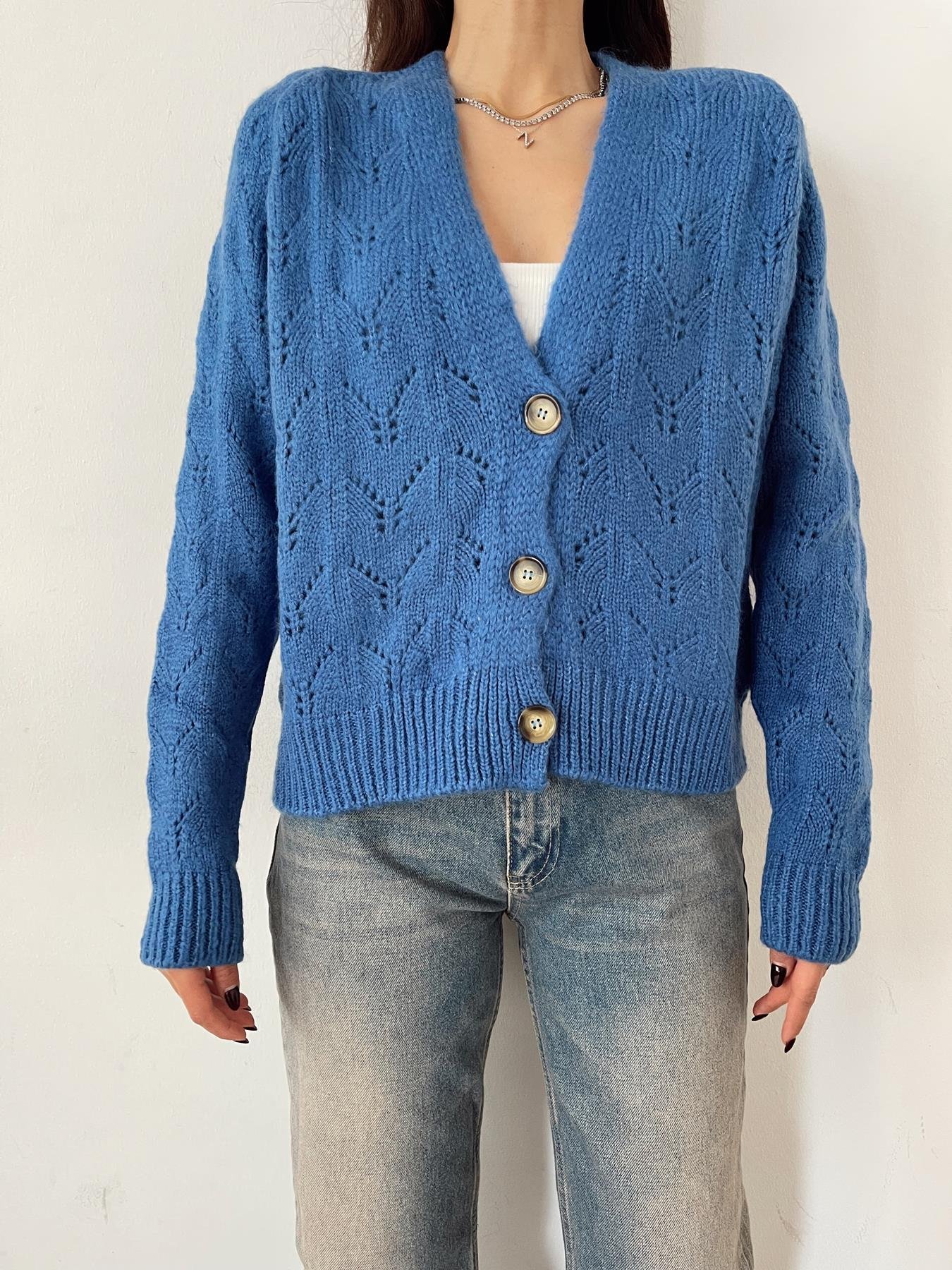 Şardonlu Hırka İNDİGO