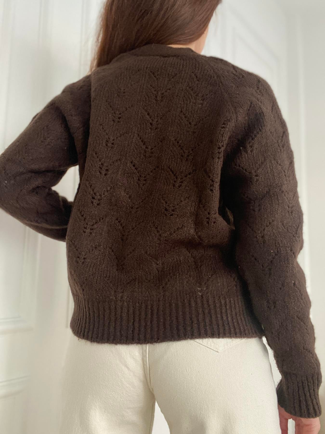 Şardonlu Hırka KAHVE