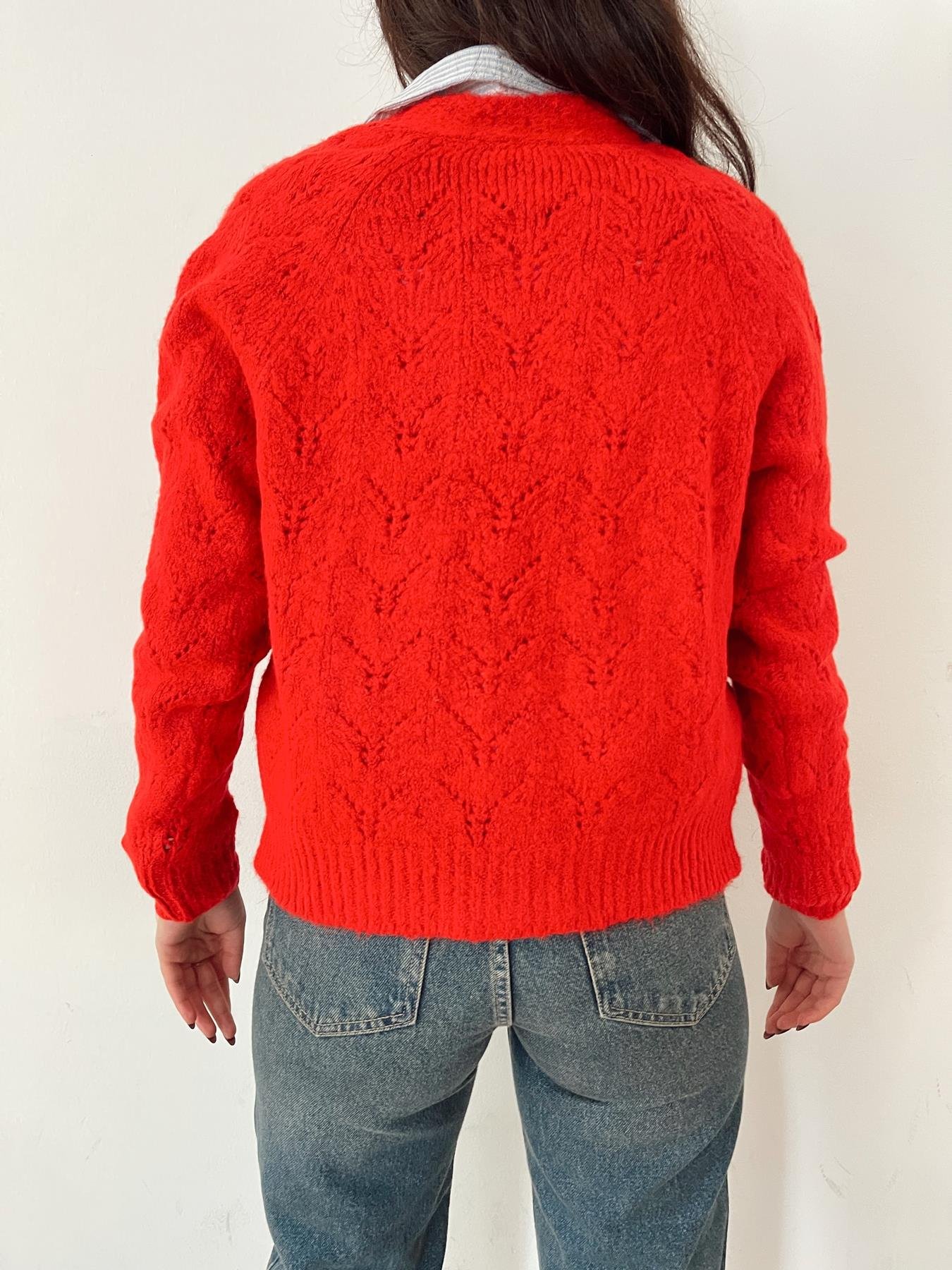 Şardonlu Hırka KIRMIZI