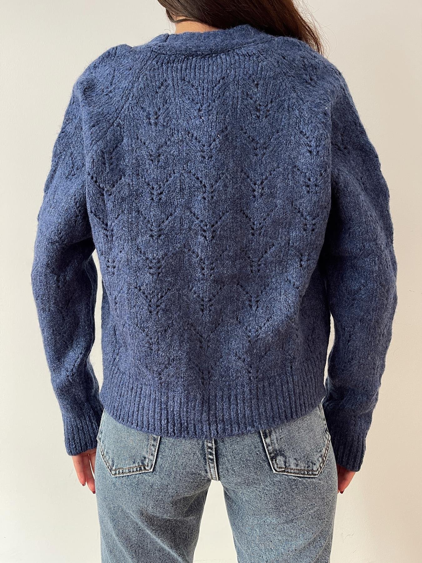 Şardonlu Hırka KOYU MAVİ