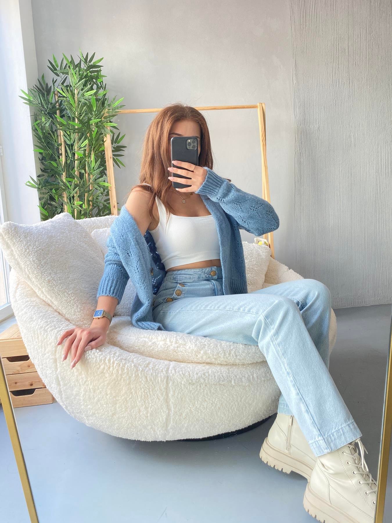 Şardonlu Hırka MAVİ