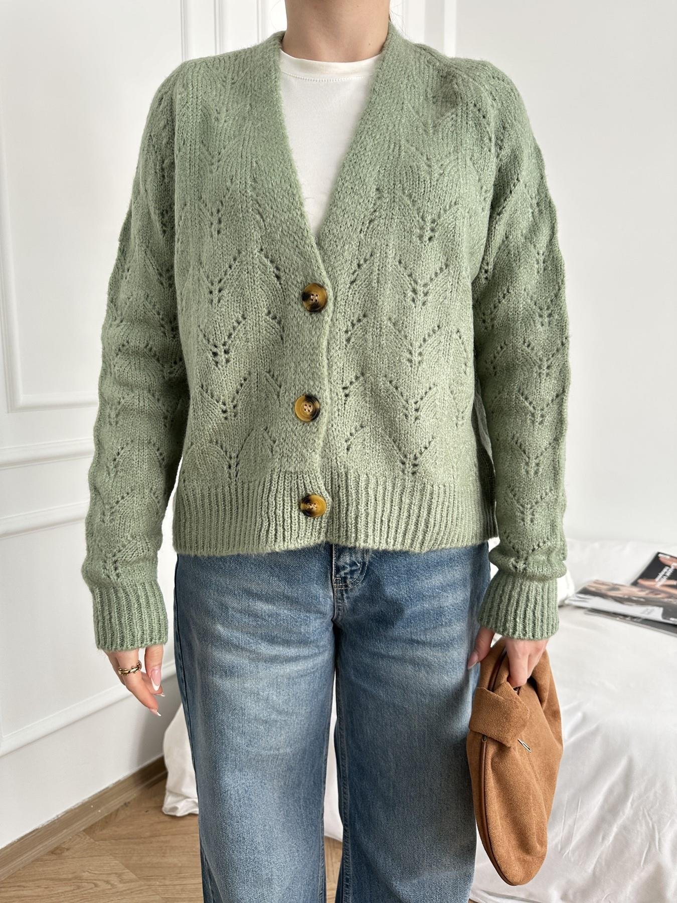 Şardonlu Hırka Mint