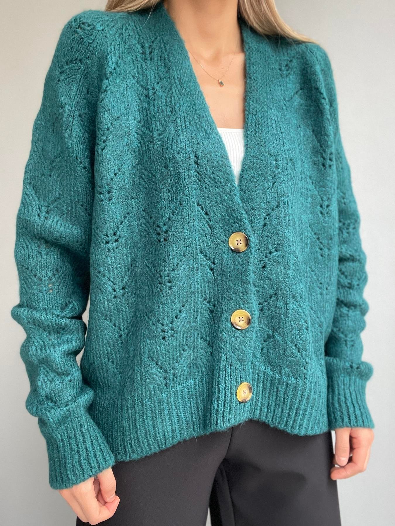 Şardonlu Hırka PETROL