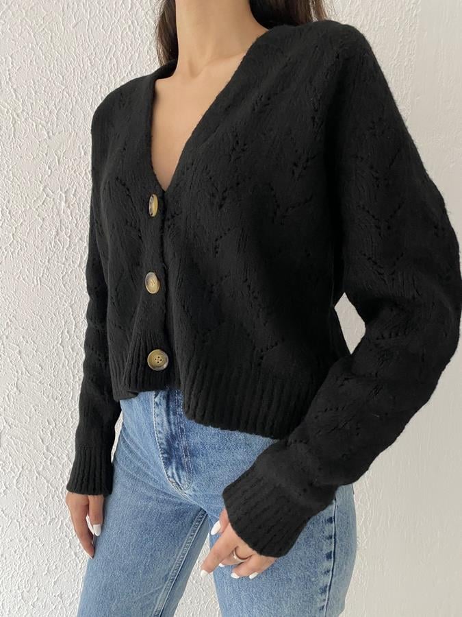 Şardonlu Hırka SİYAH