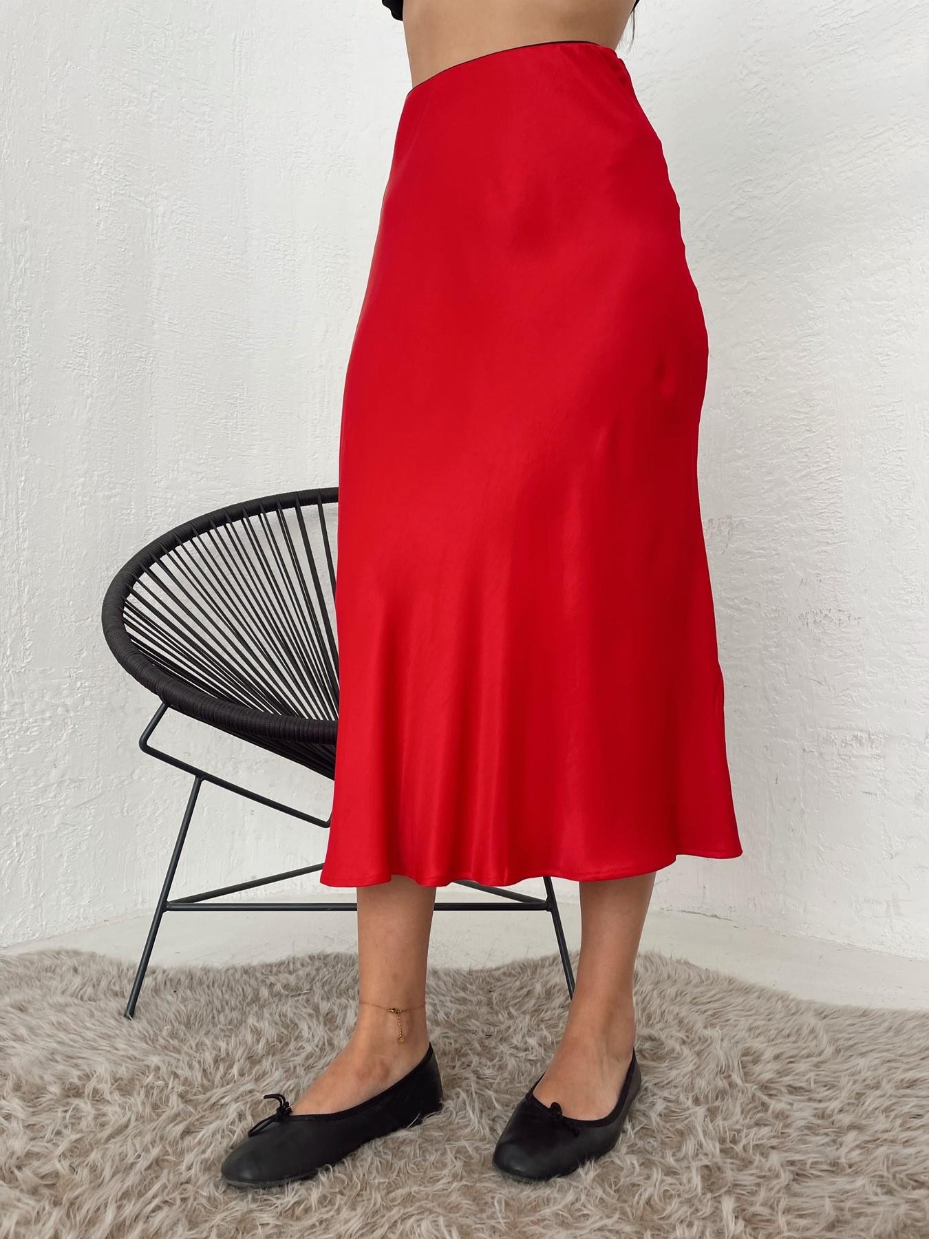 Saten Verev Etek KIRMIZI