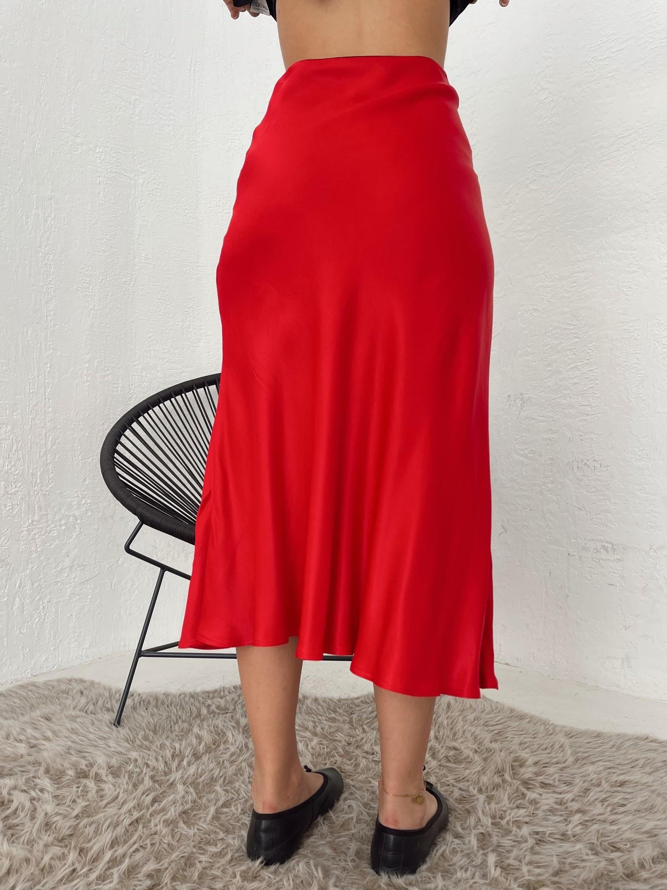 Saten Verev Etek KIRMIZI