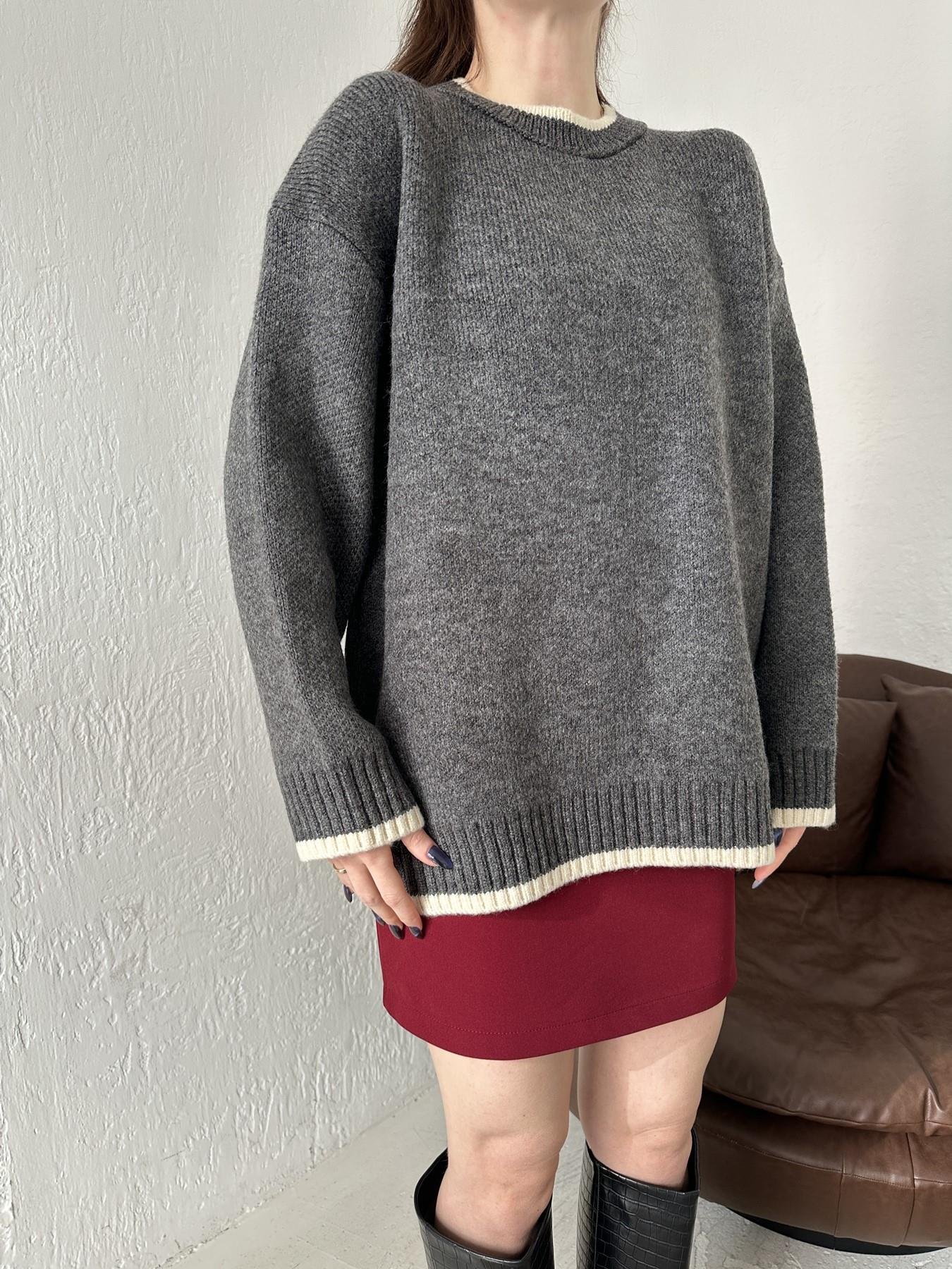 Şeritli Oversize Kazak ANTRASİT