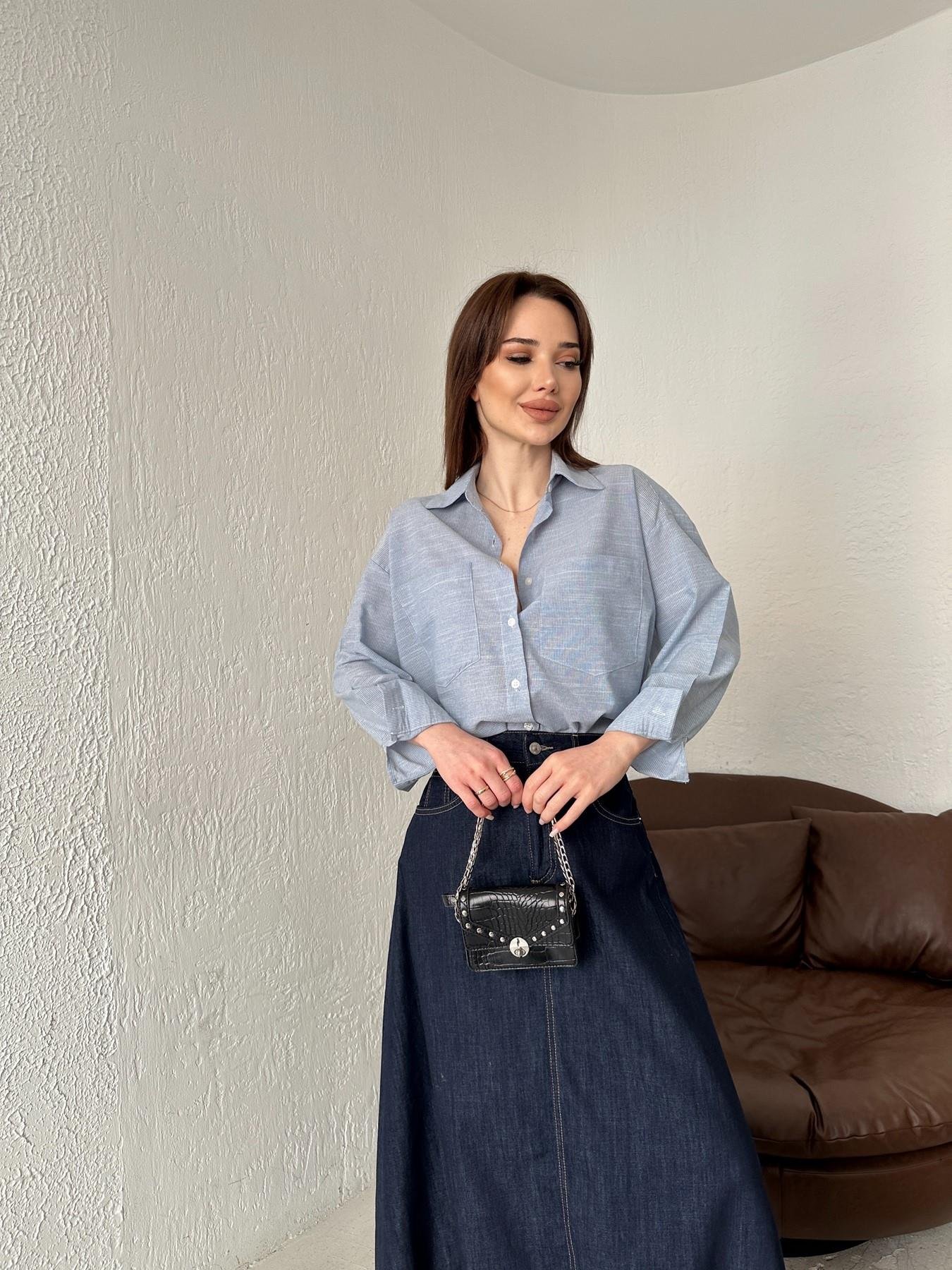 Sırtı Baskılı Gömlek MAVİ