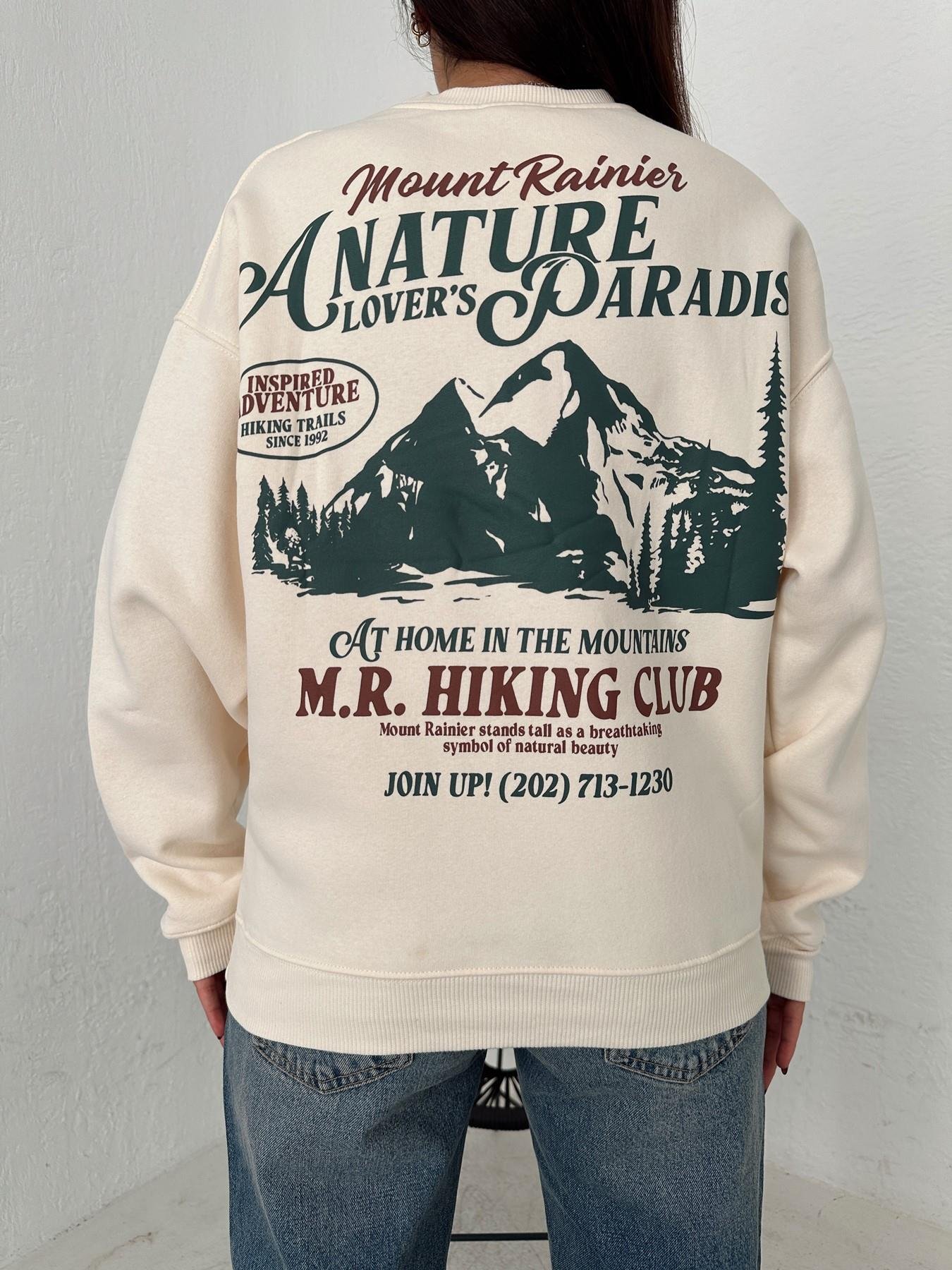 Sırtı Baskılı Sweatshirt TAŞ