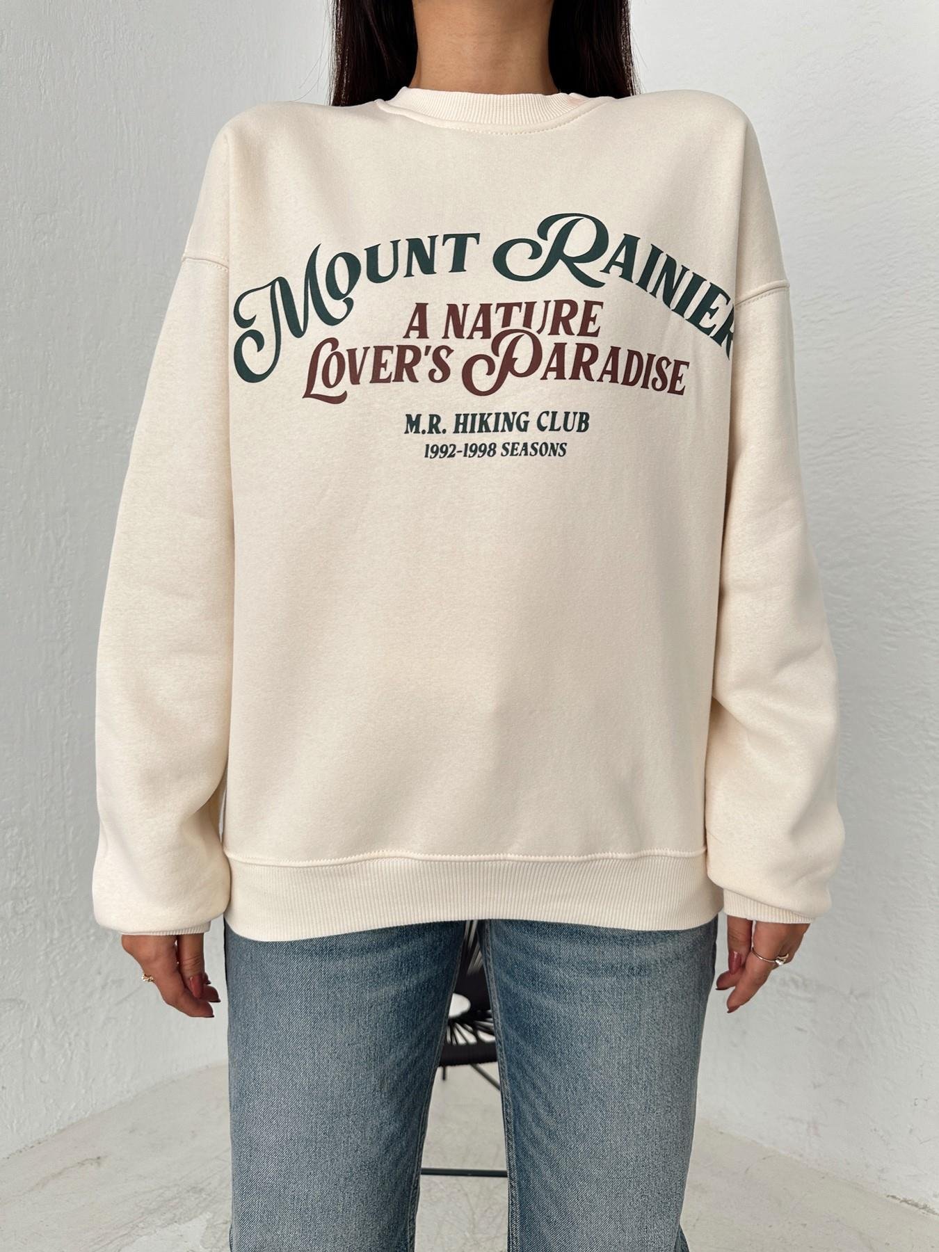 Sırtı Baskılı Sweatshirt TAŞ