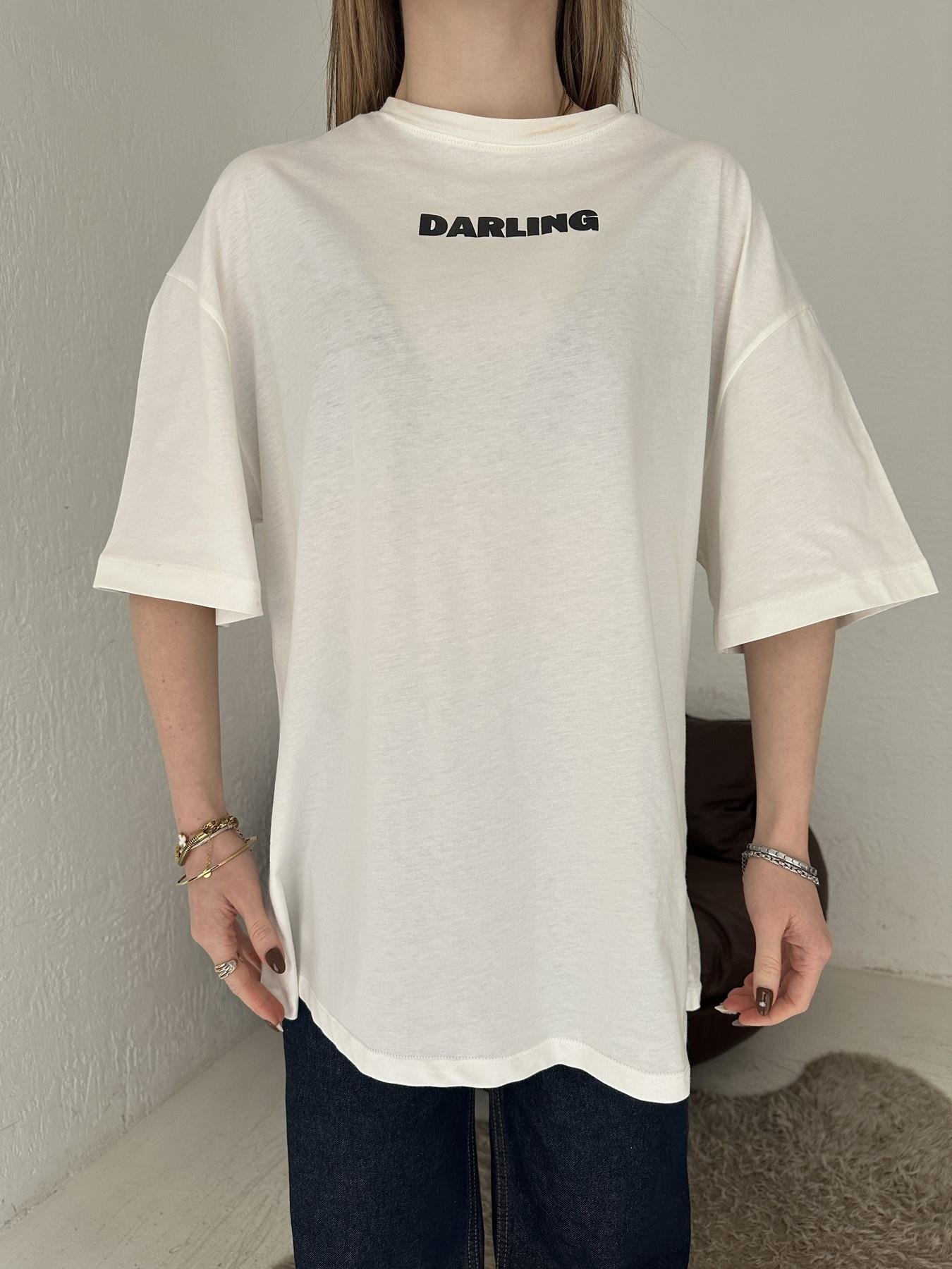 Sırtı Baskılı Tişört Ekru