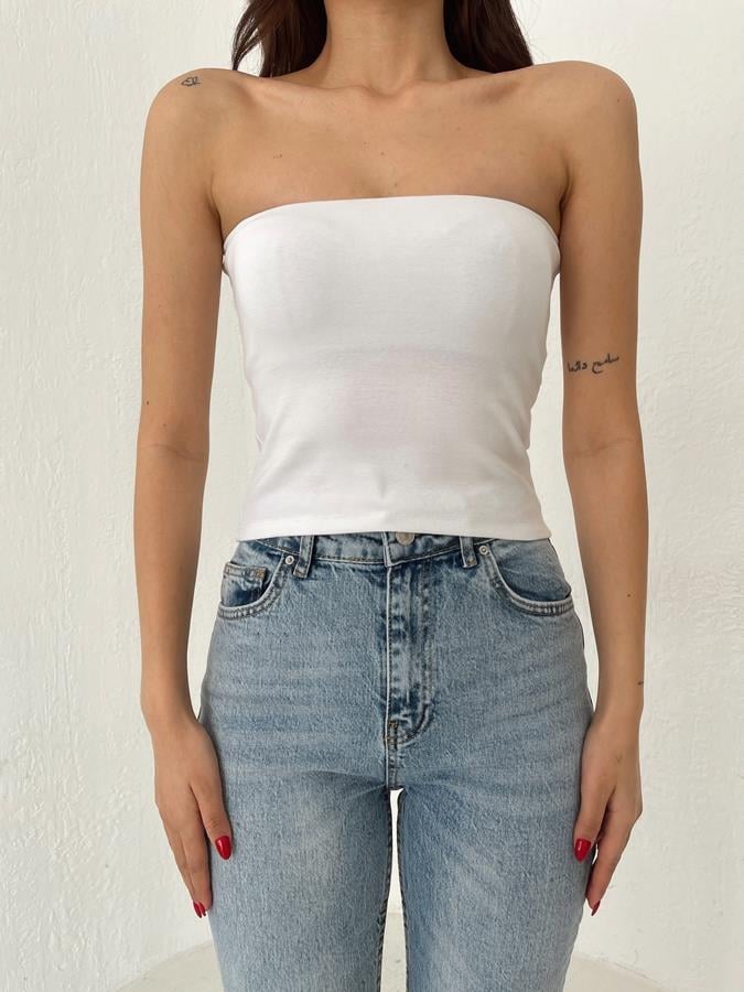 Straplez Büstiyer BEYAZ