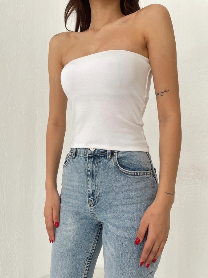 Straplez Büstiyer BEYAZ